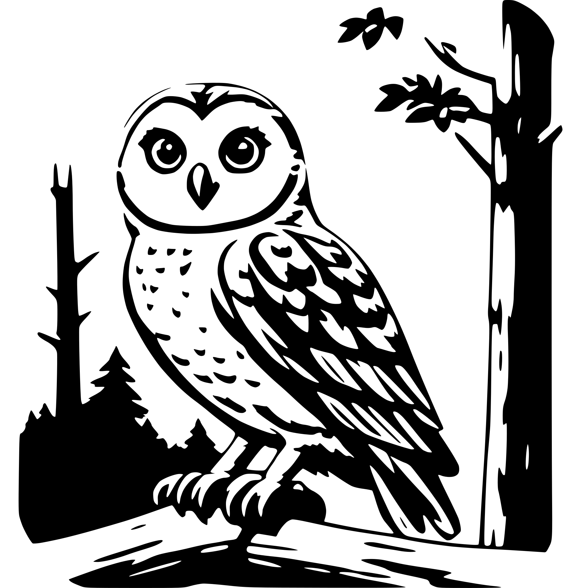 AI-generated SVG of a owl on branch
