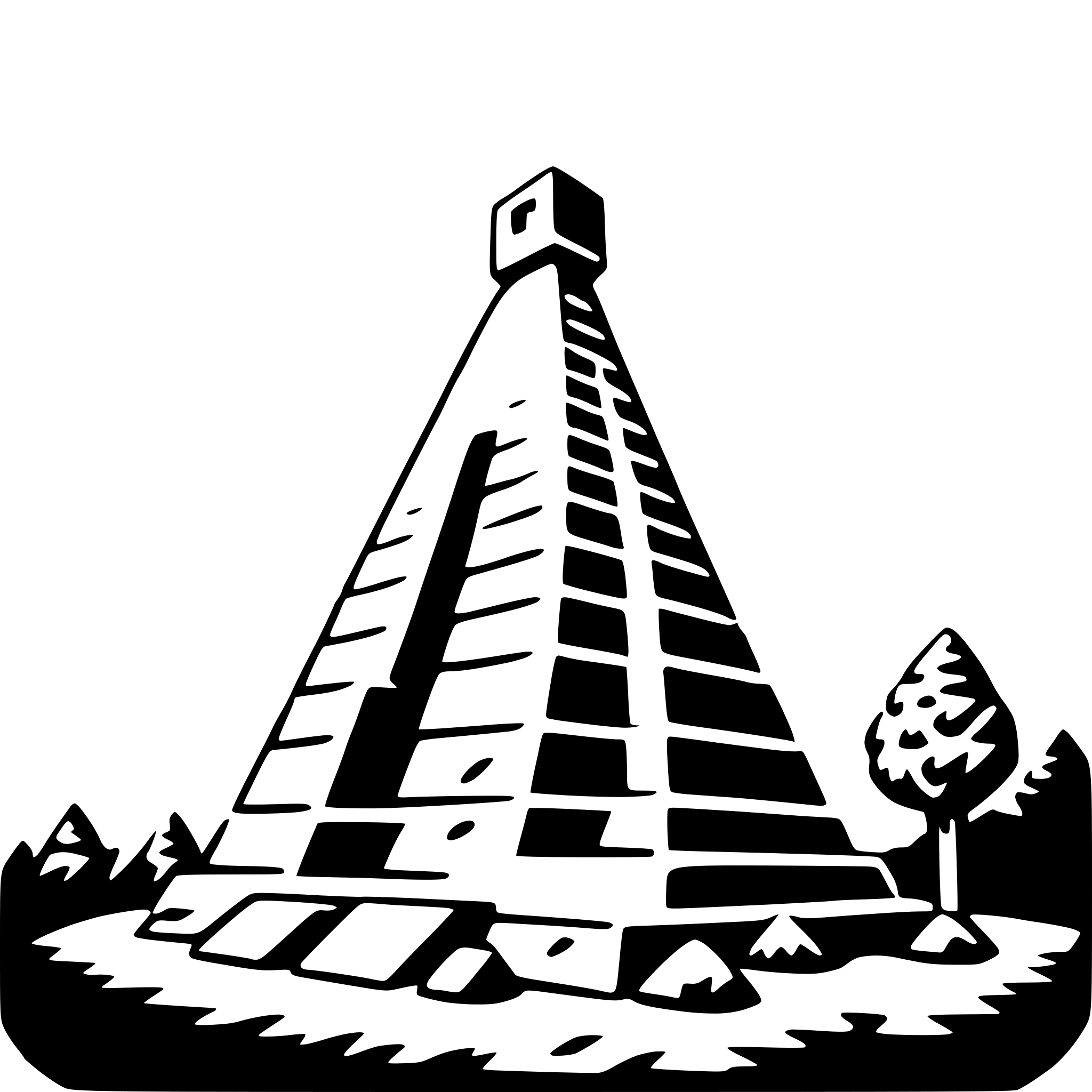 AI-generated SVG of a climbing ancient pyramid