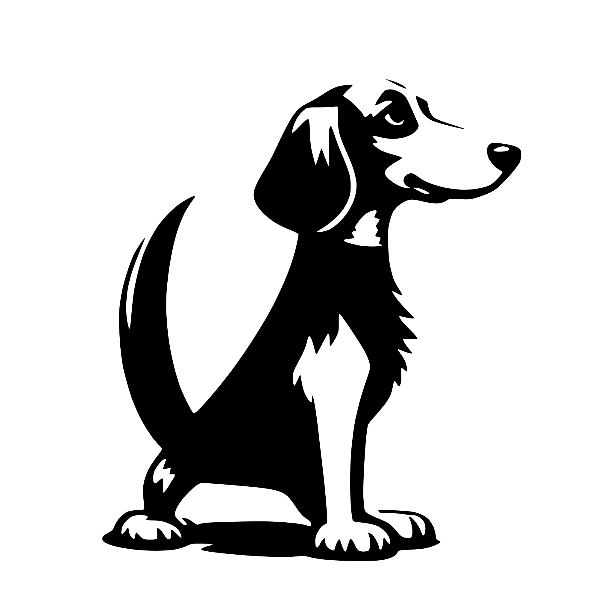 AI-generated SVG of a dog with wagging tail