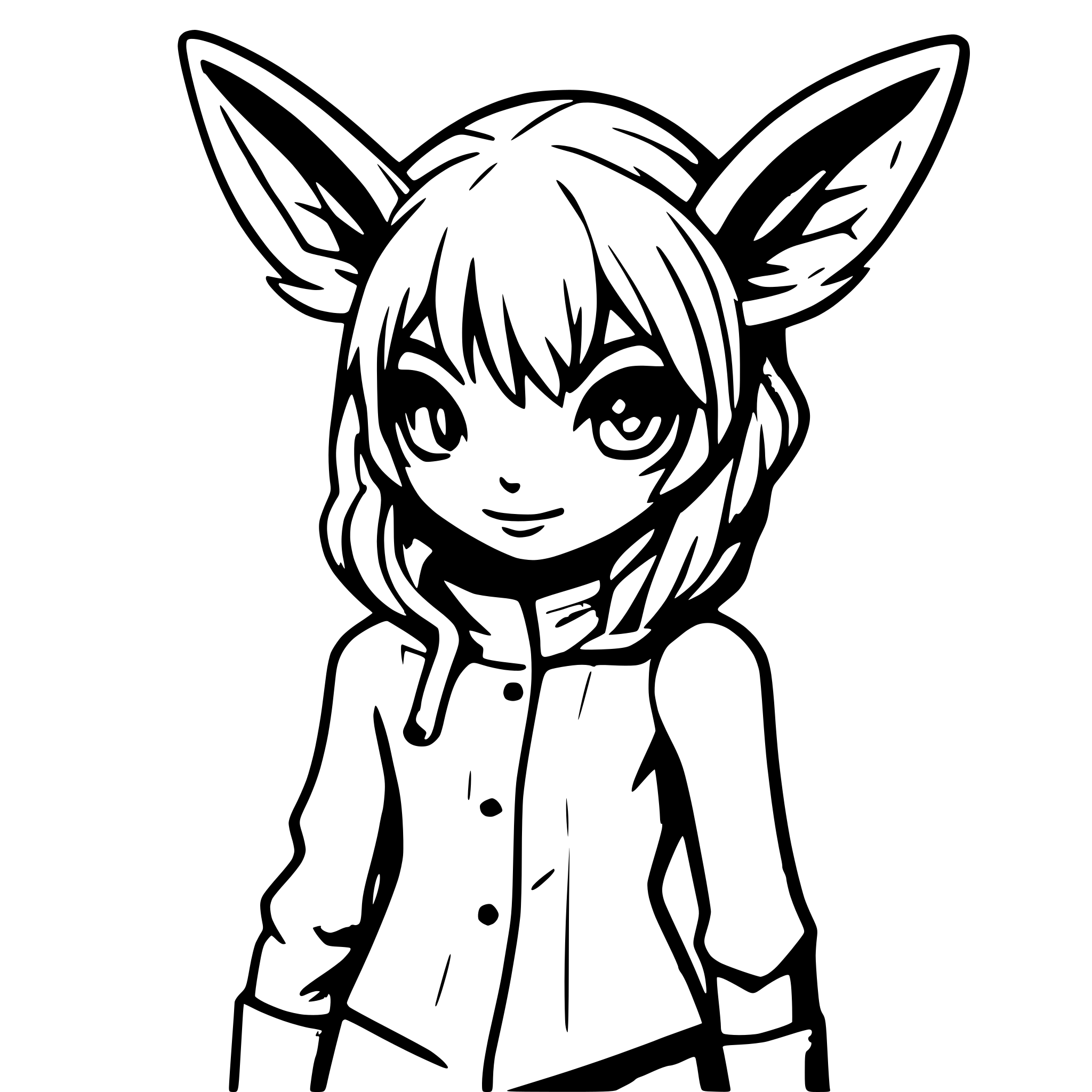 AI-generated SVG of 'Anthromorphic humanoid eevee, full body, third person, colored,'