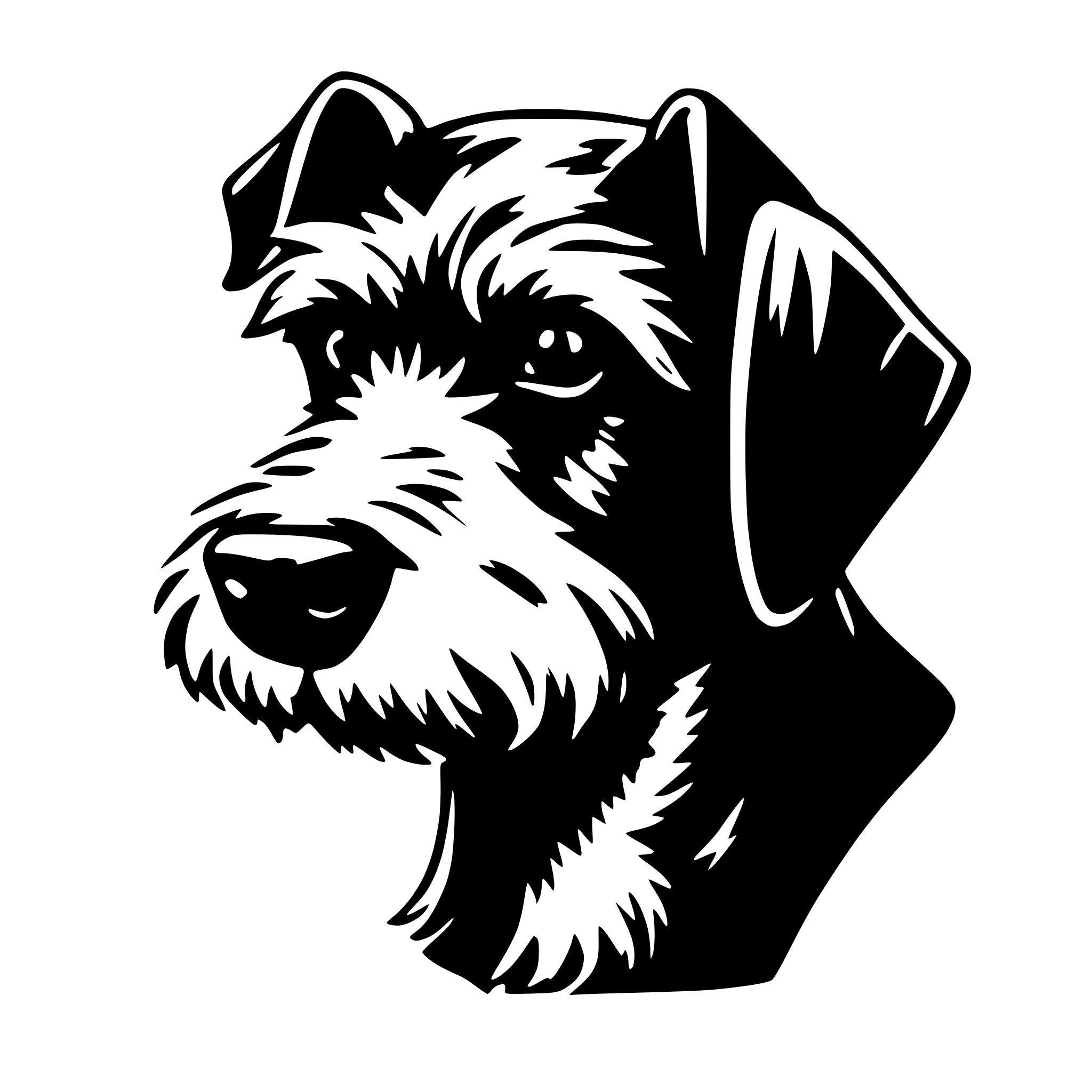 AI-generated SVG of 'cute schnauzer heade'