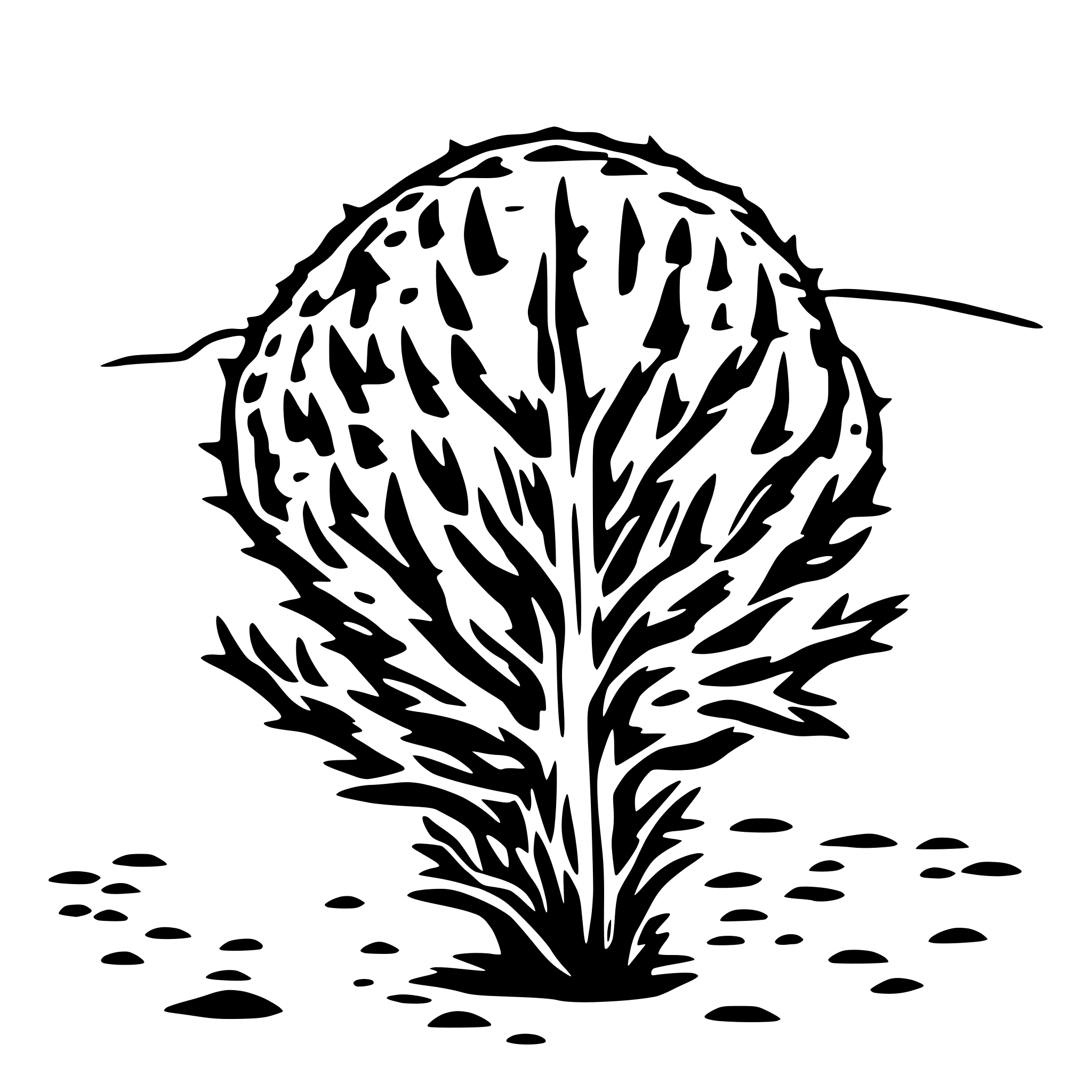 AI-generated SVG of 'tumbleweed thick lines carcas'