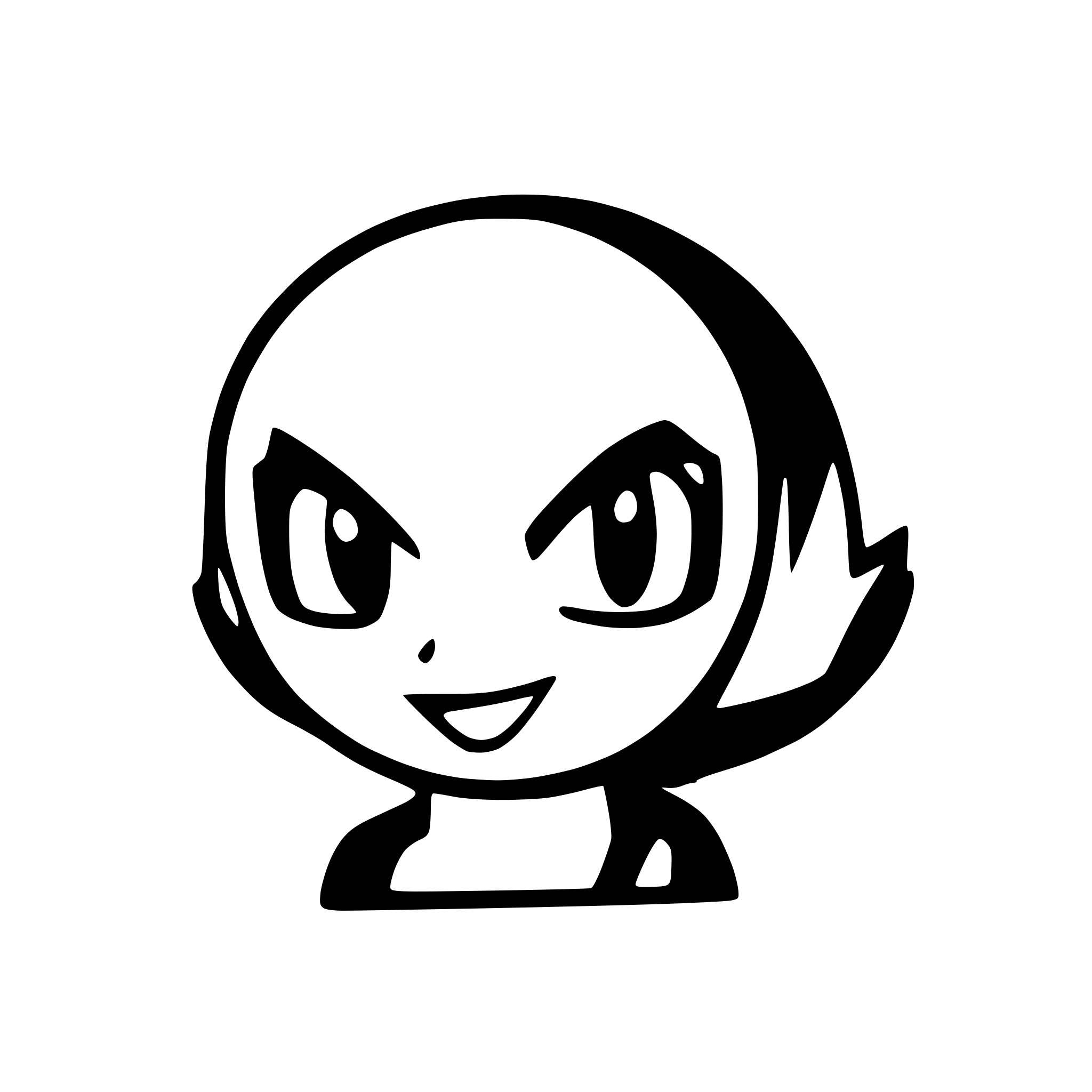 AI-generated SVG of 'caricature of a faceless pokemon with question marks'