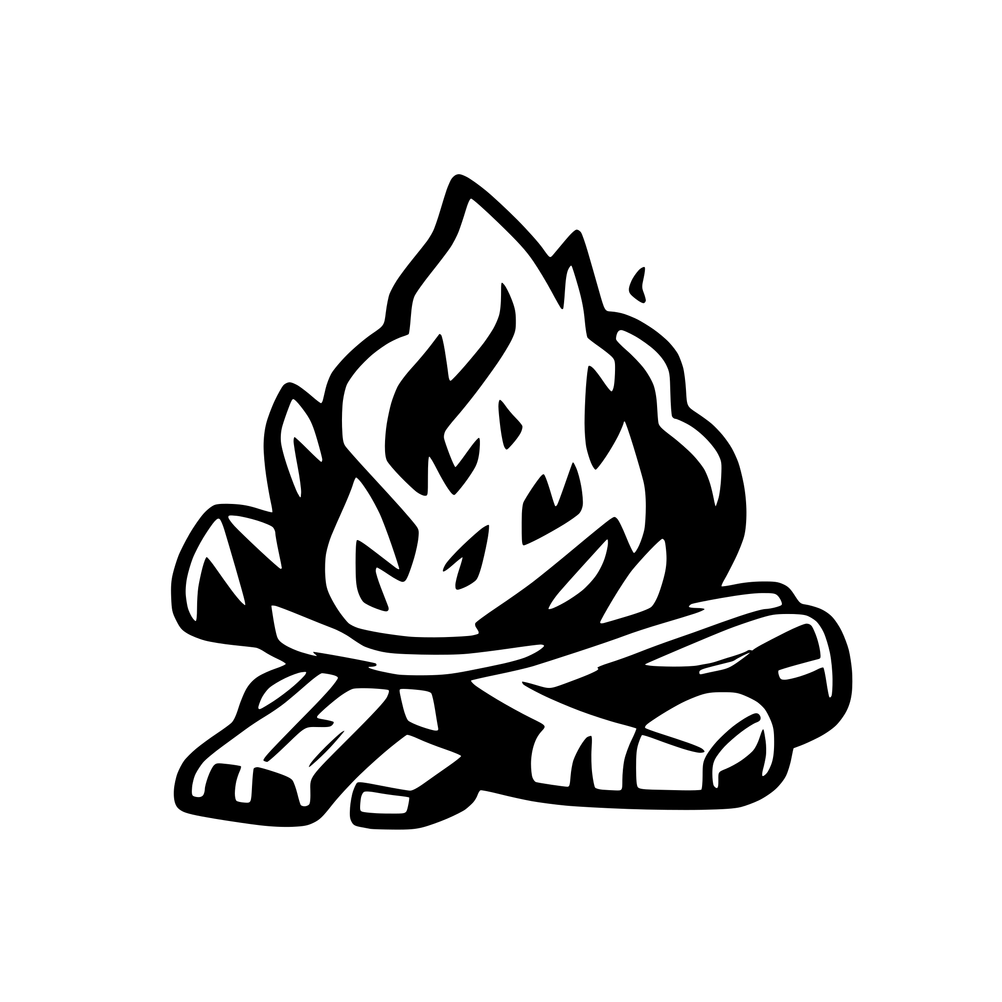 AI-generated SVG of 'campfire cartoon'