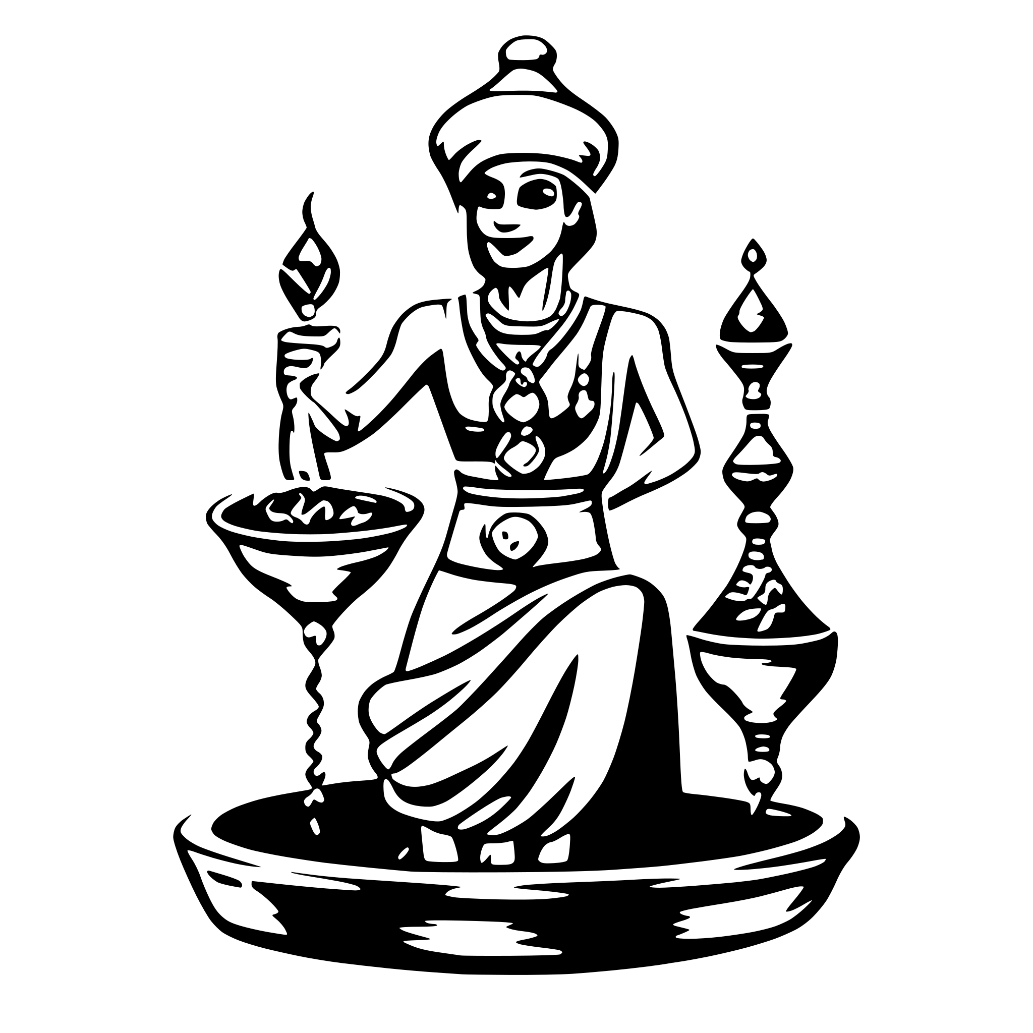 AI-generated SVG of 'Animated genie colourful'