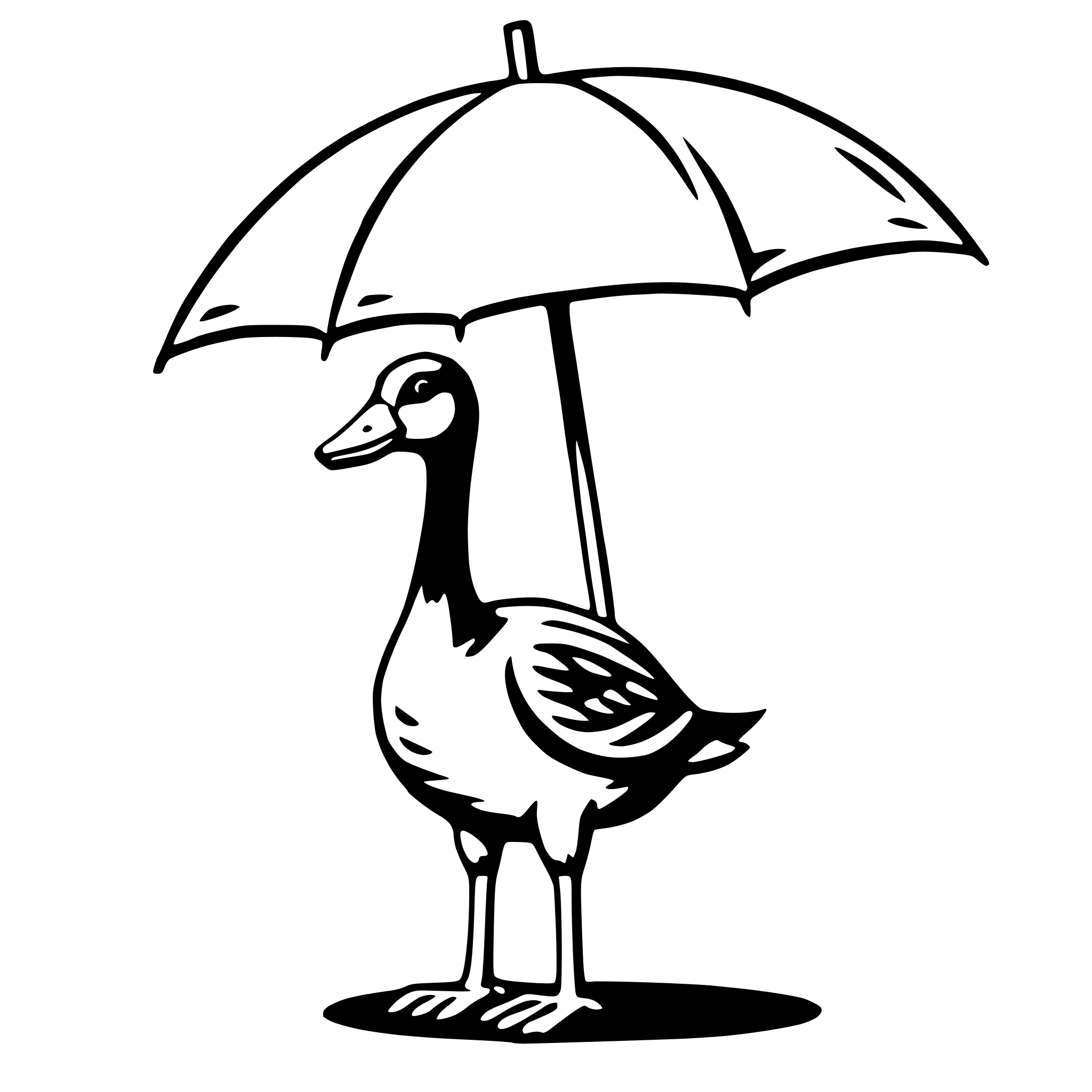 AI-generated SVG of 'goose with umbrella'
