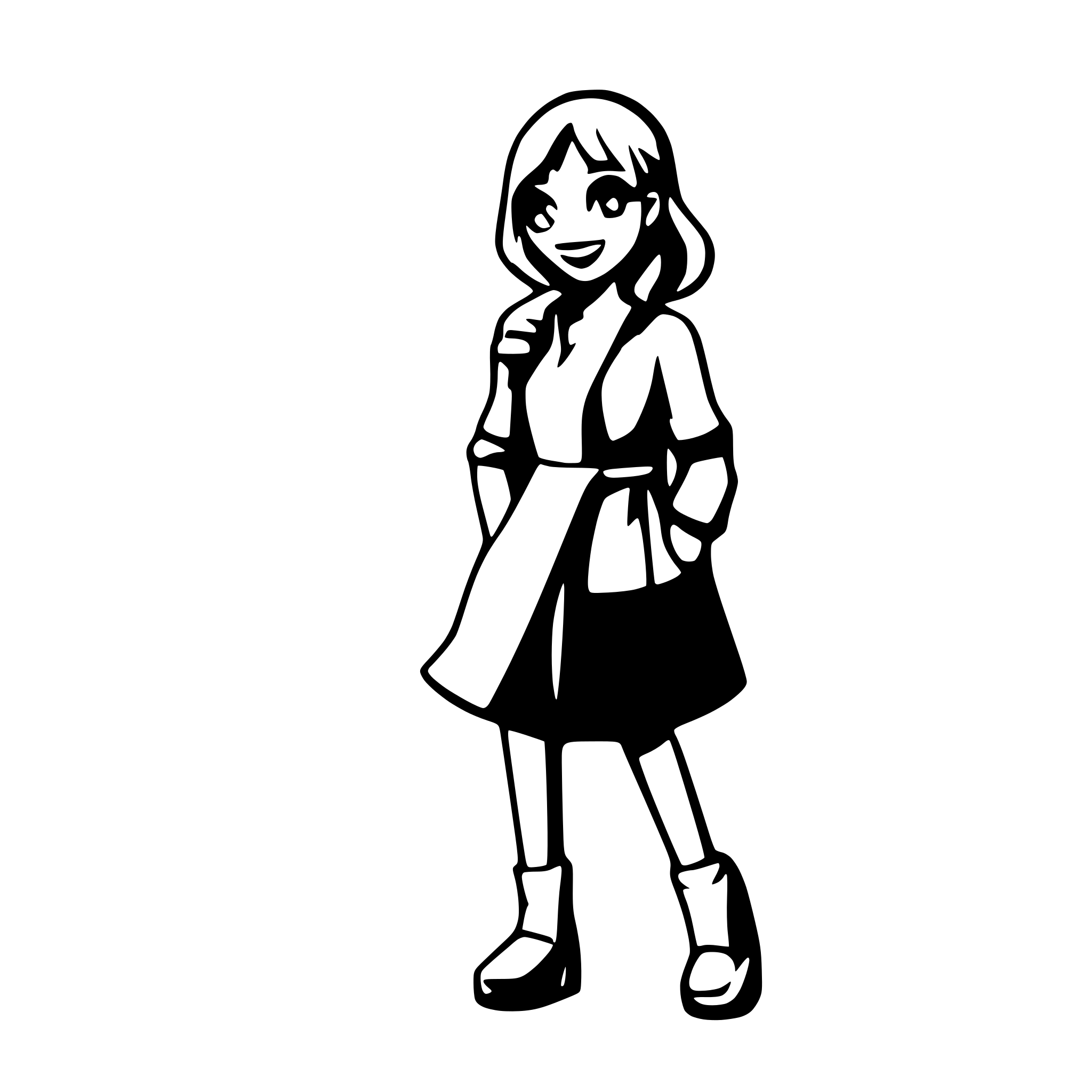 AI-generated SVG of a woman walking