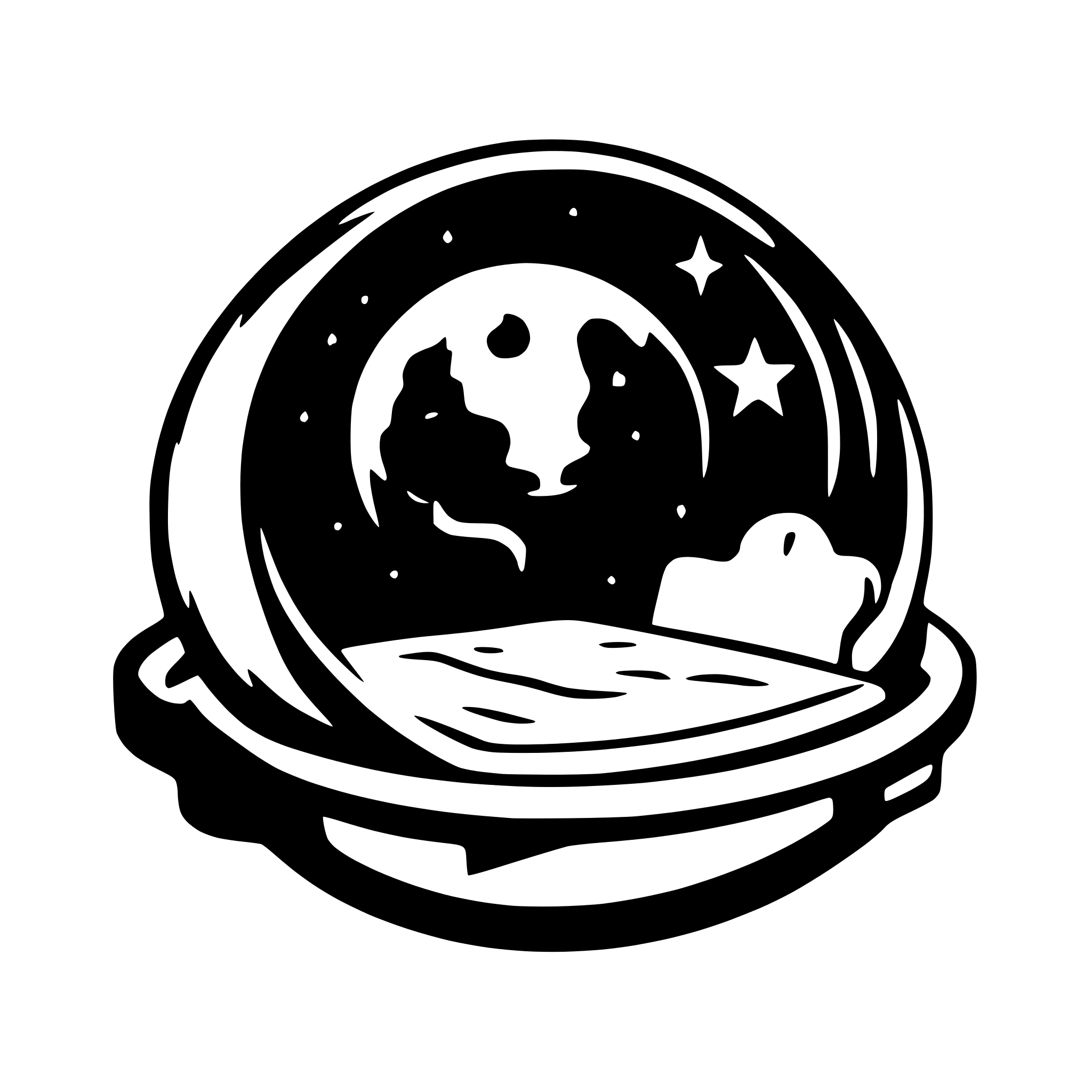 AI-generated SVG of a A bed like structures, in a moon shape with stars and more, resablaling a logo for a bedsheet retailer.