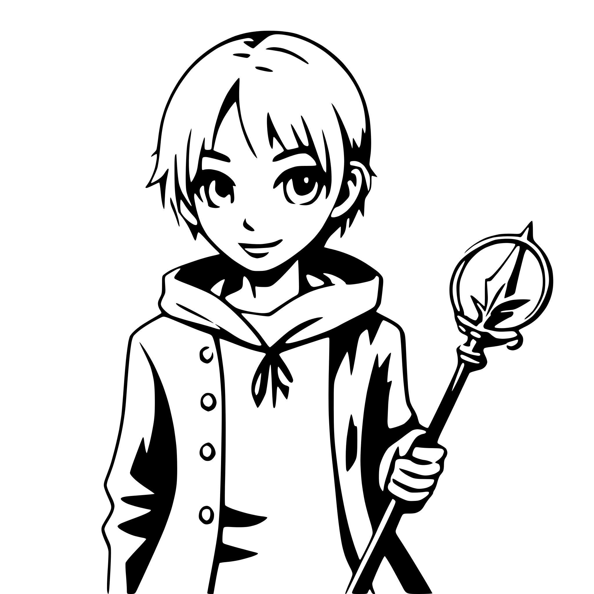 AI-generated SVG of 'boy with magical staff'
