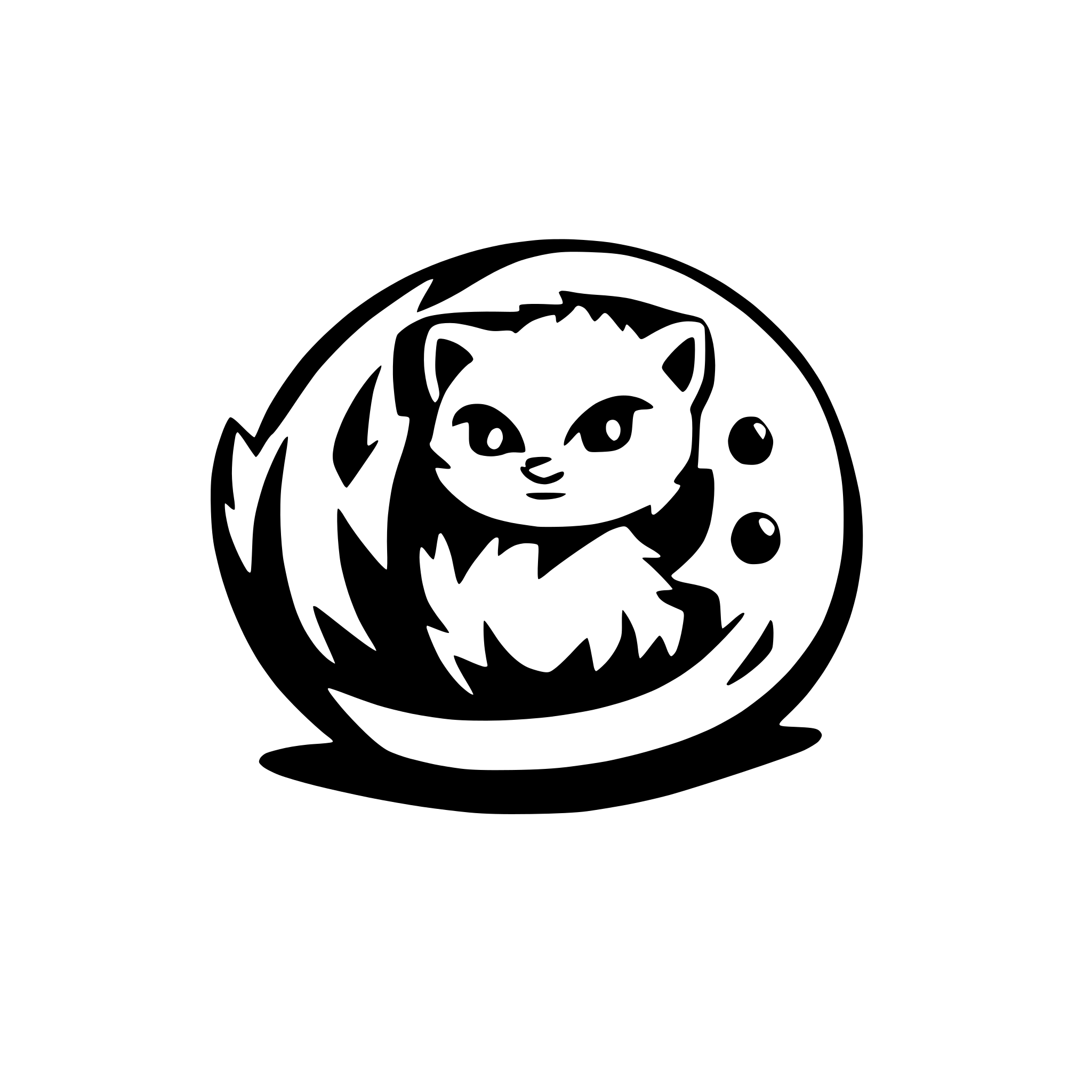 AI-generated SVG of 'round firefox with snowflakes'