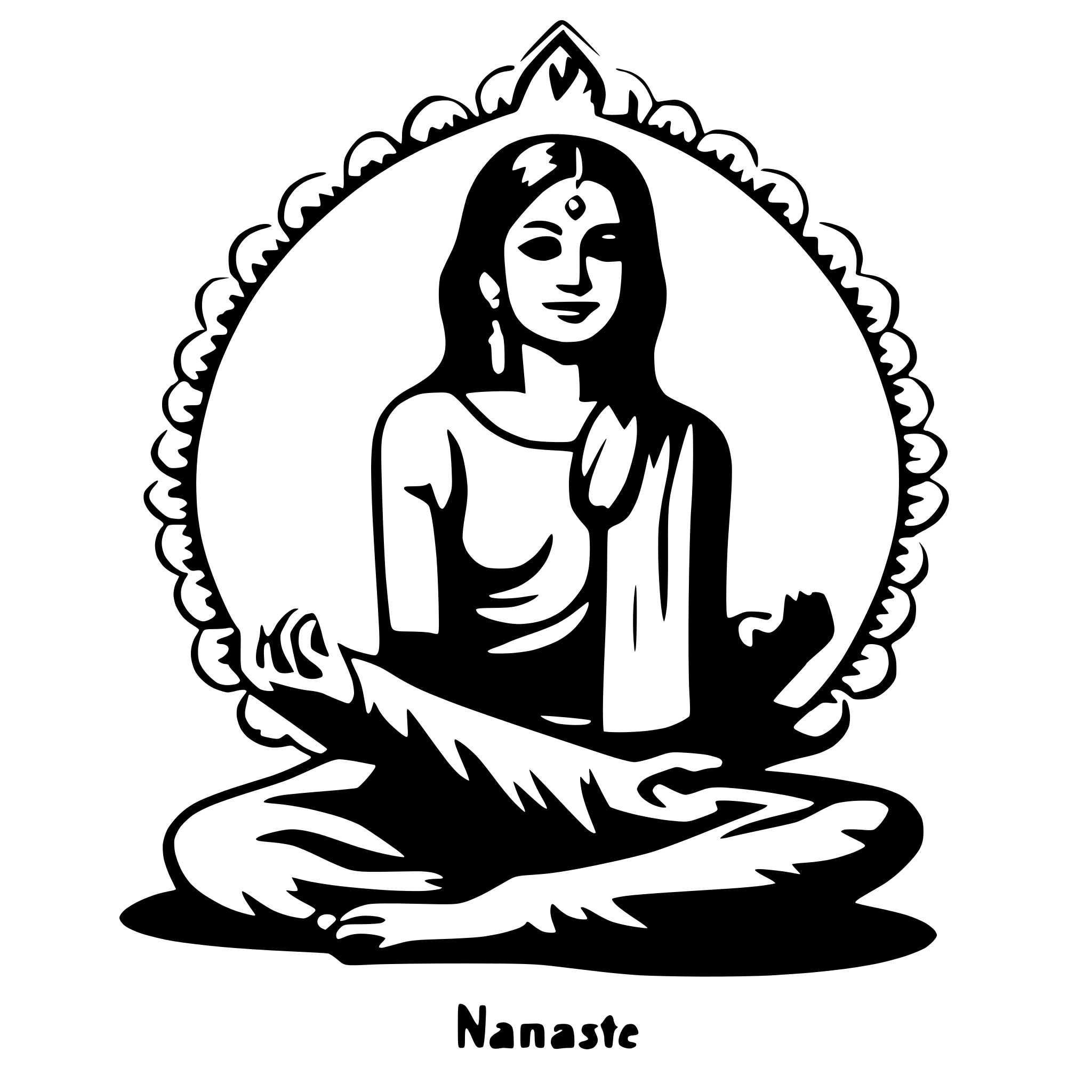 AI-generated SVG of a namaste