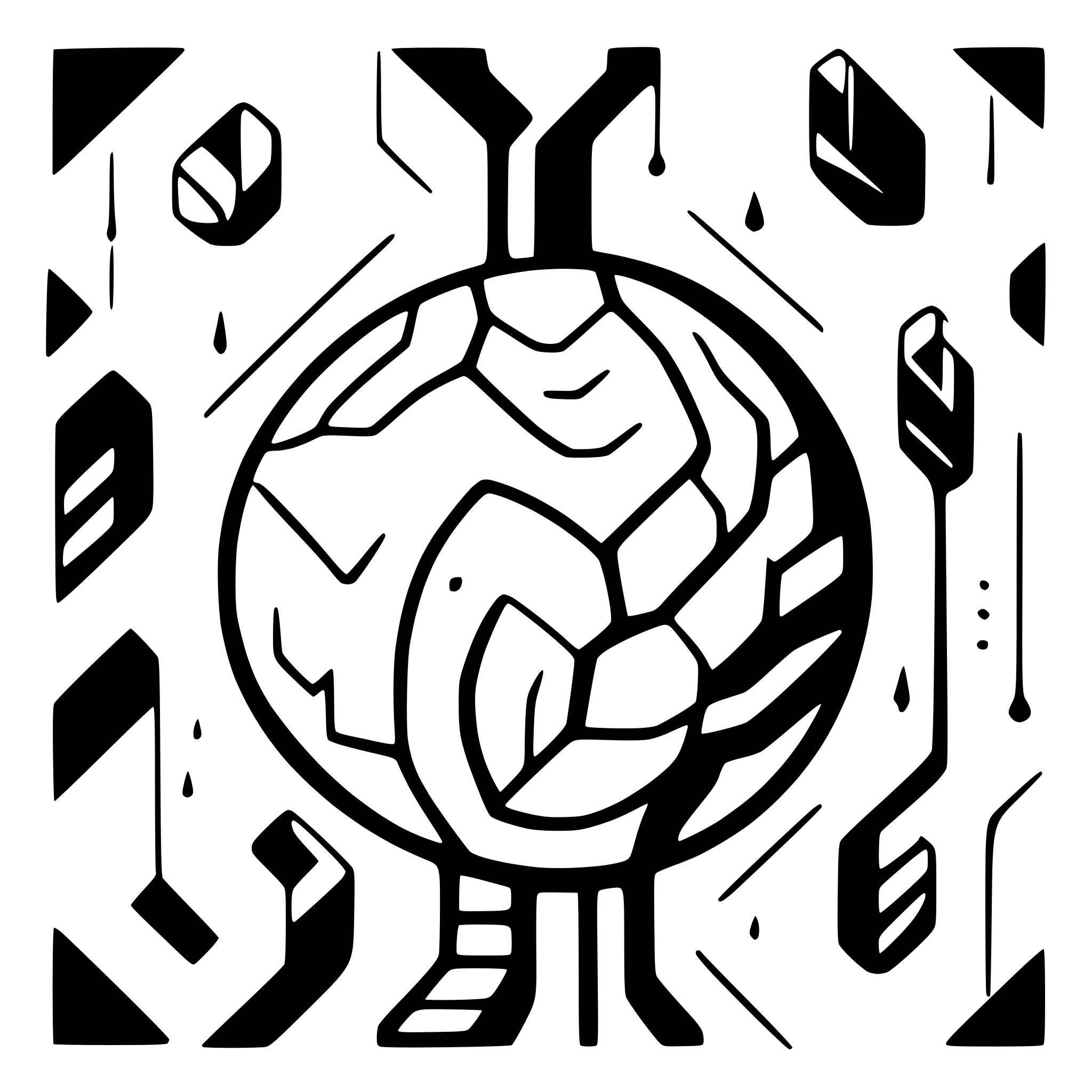 AI-generated SVG of a Create a logo with symetric shape in  black, and white, that resembles of computers technology digital  data