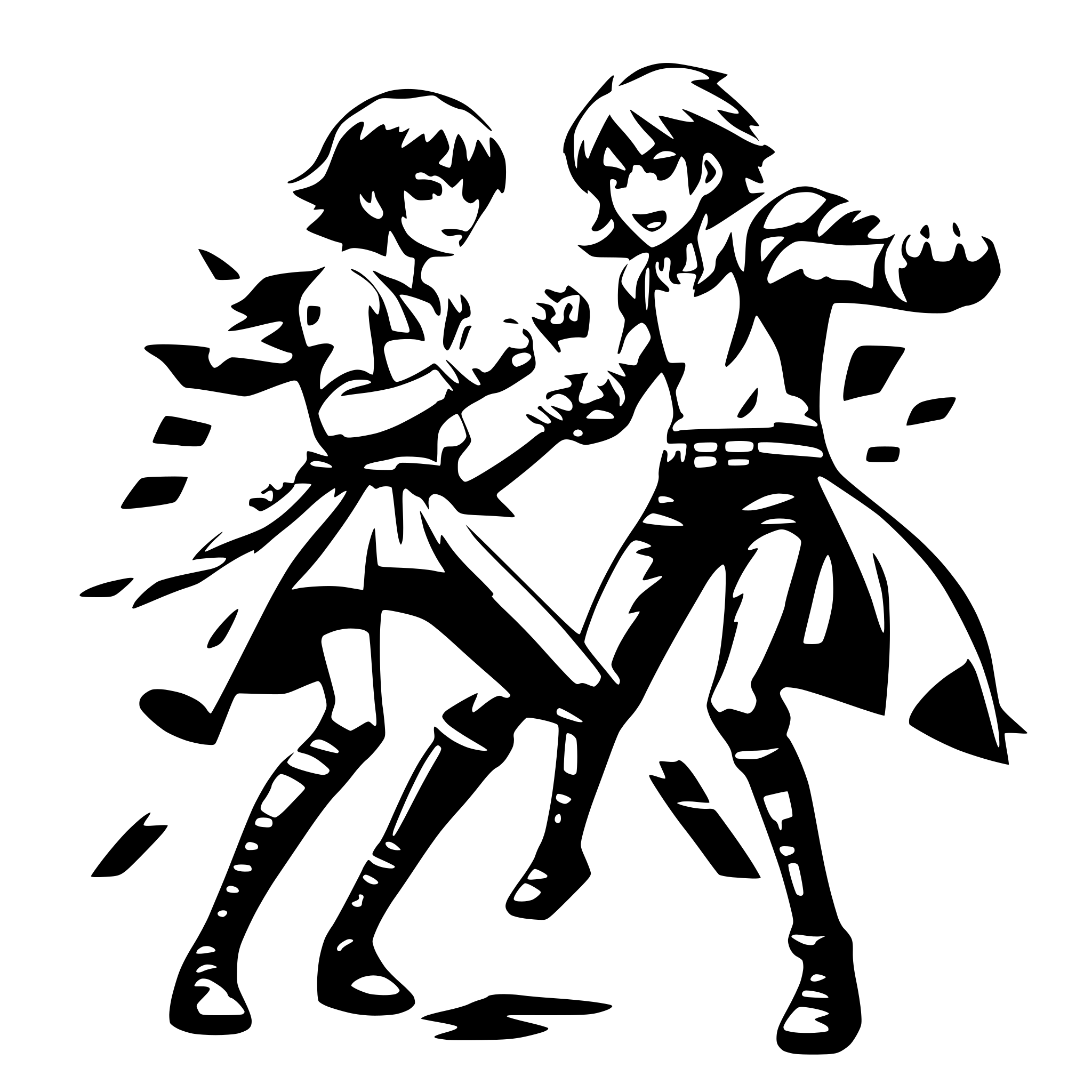 AI-generated SVG of 'anime fight action scene'