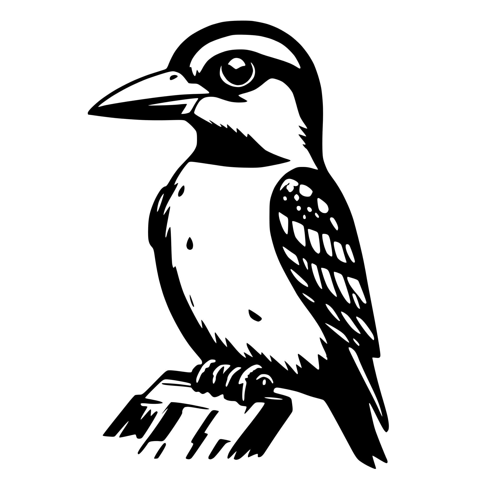 AI-generated SVG of a woodpecker