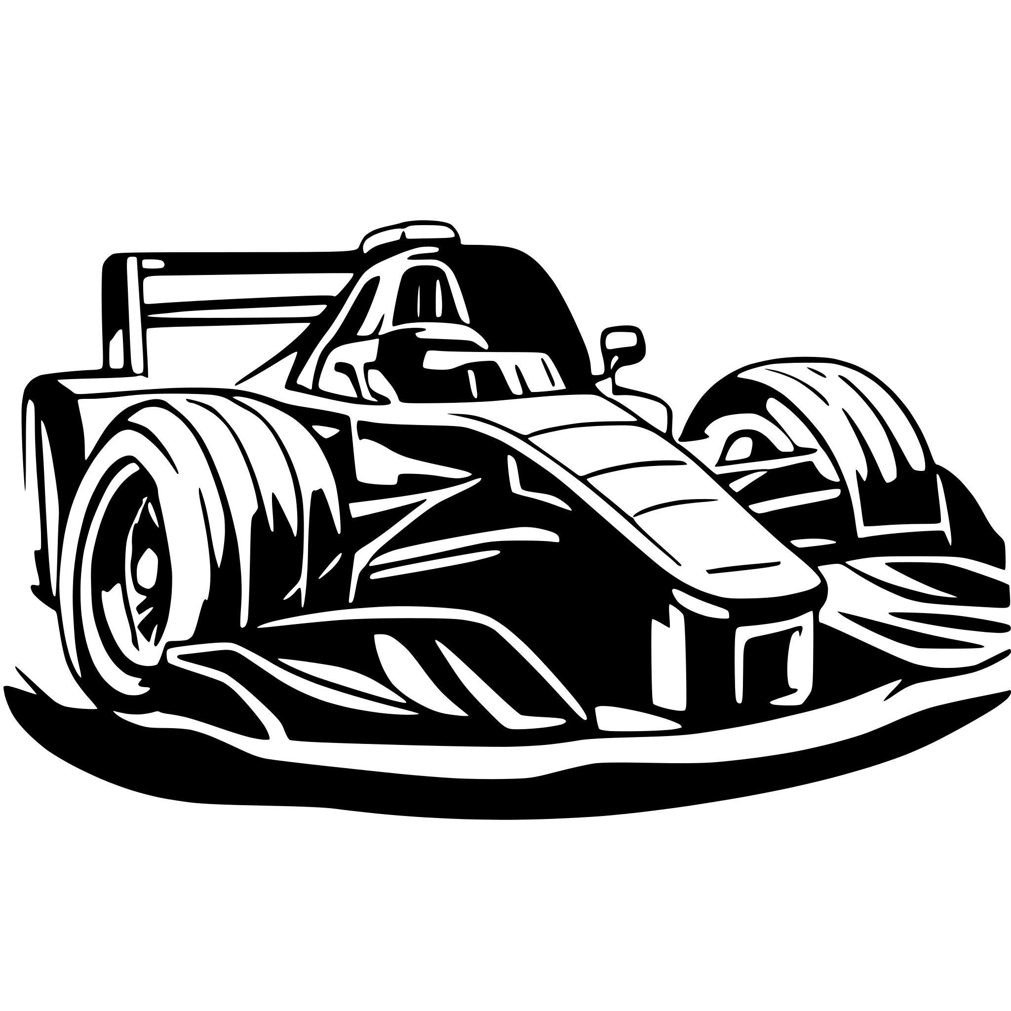 AI-generated SVG of a a front facing f1 car