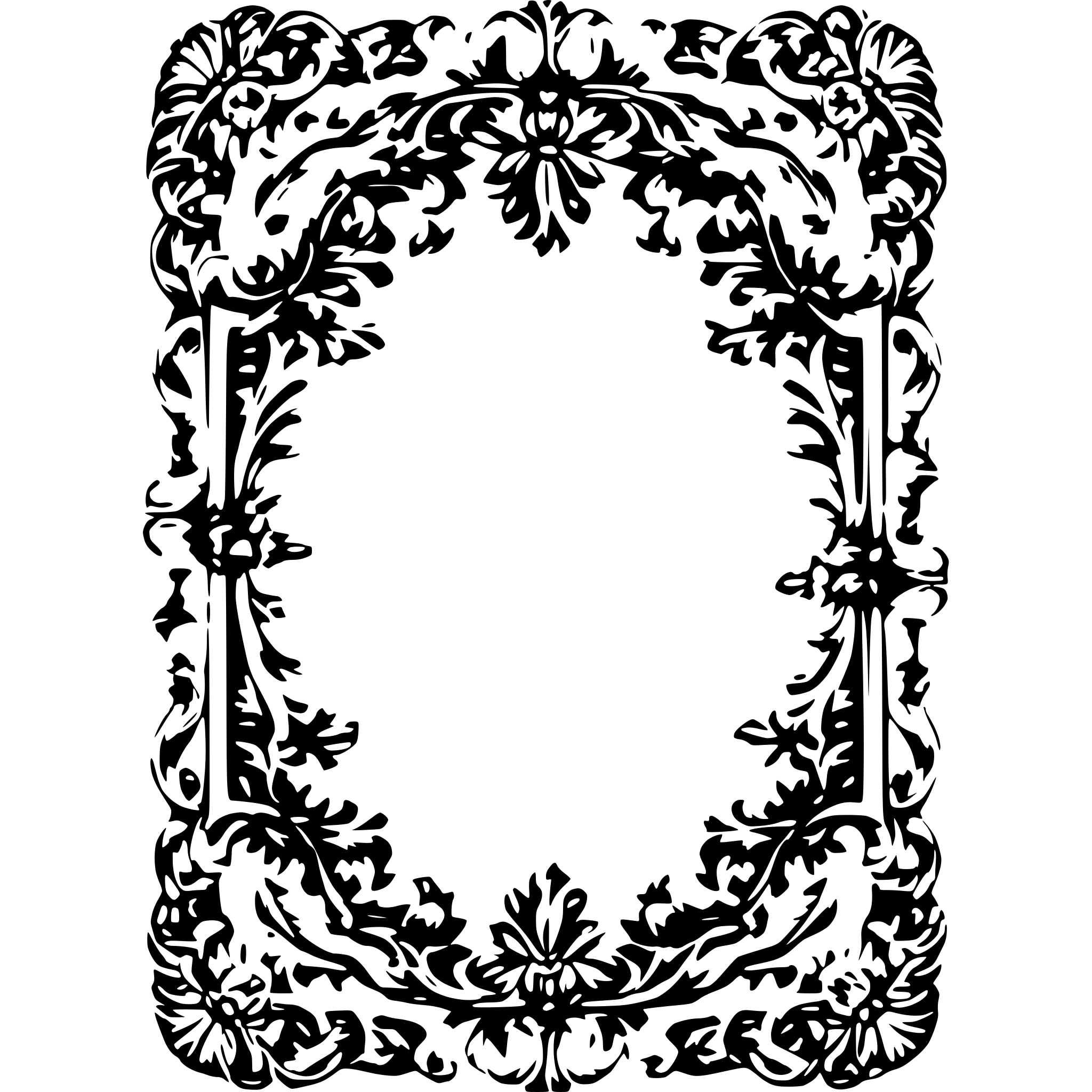 AI-generated SVG of a vintage baroque floral filigree frame