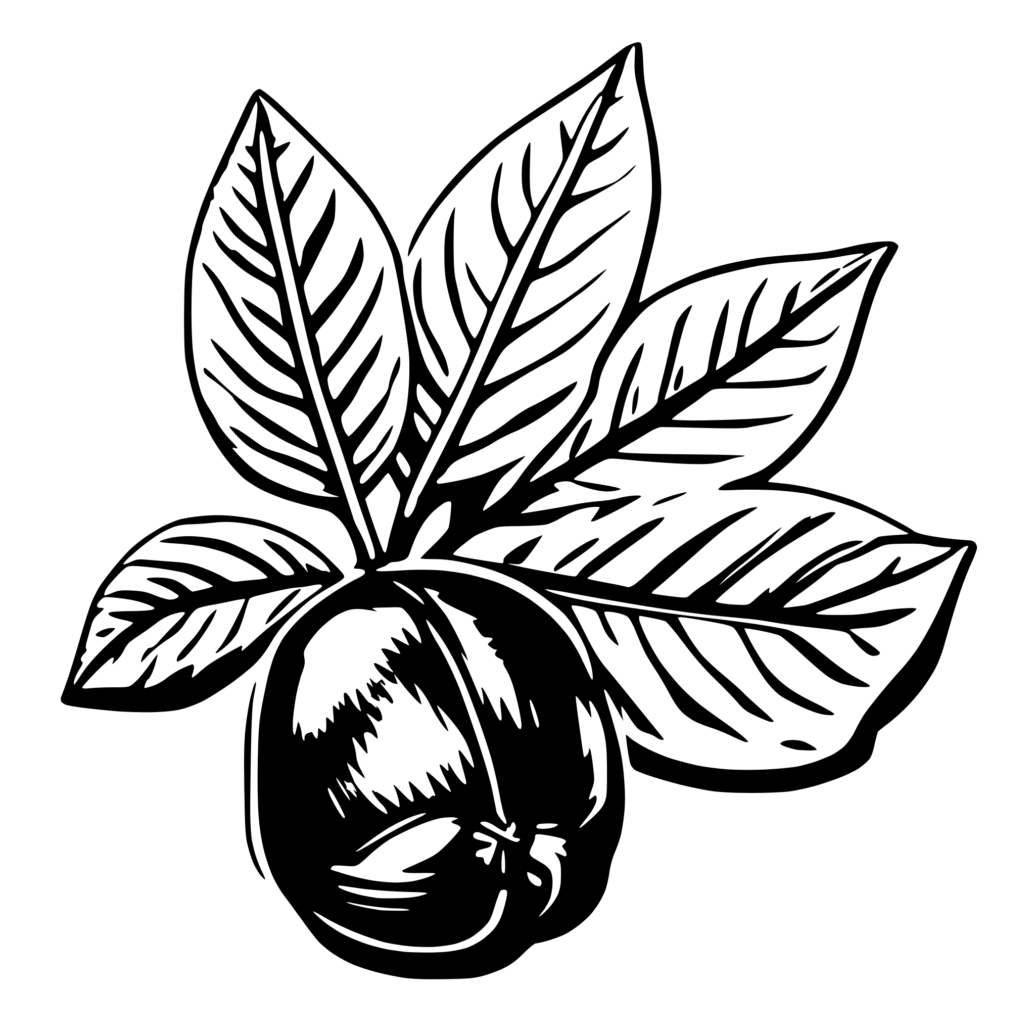AI-generated SVG of 'chestnut with leave'