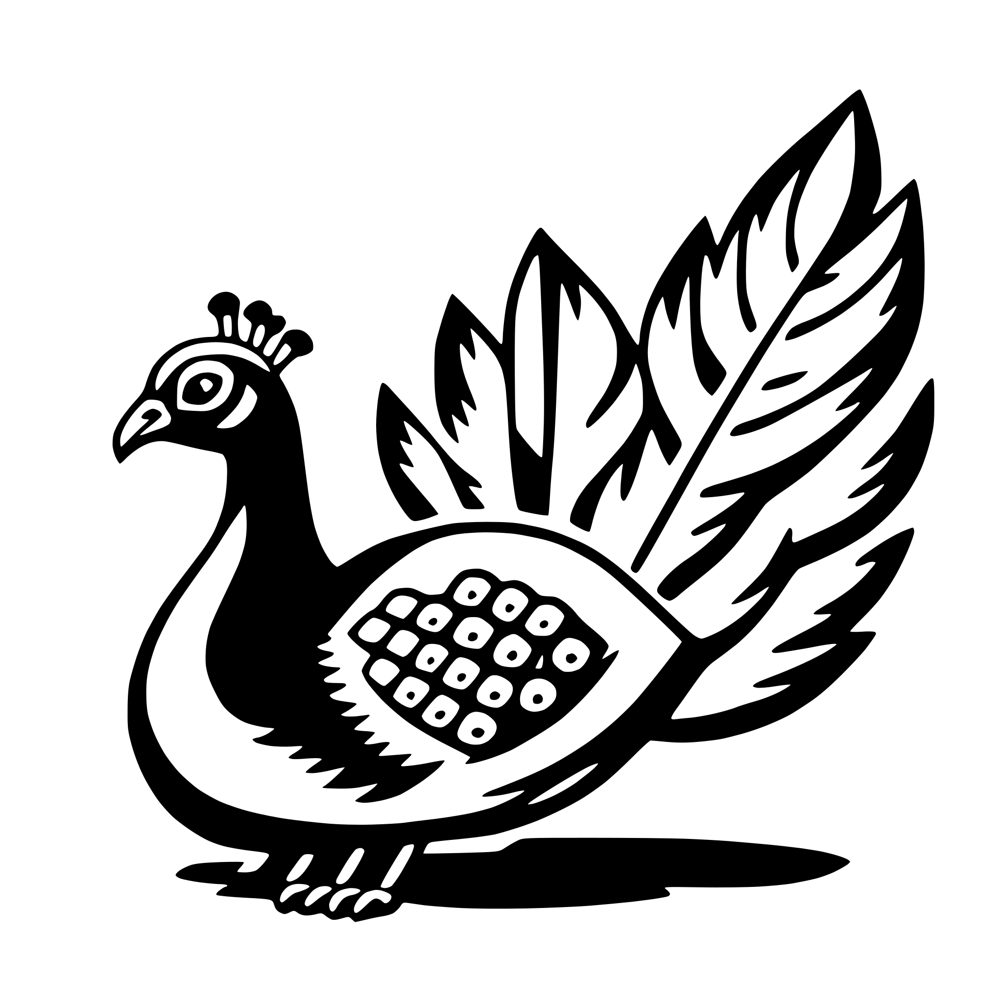 AI-generated SVG of 'peacock'