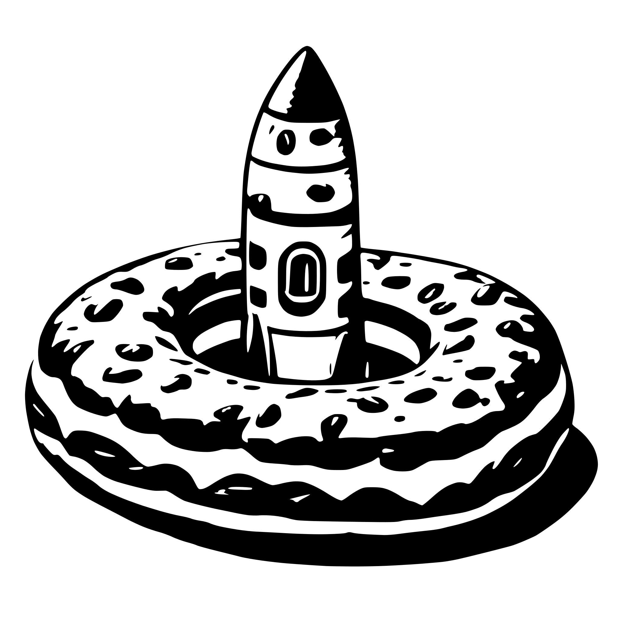 AI-generated SVG of 'rocket inside donut'