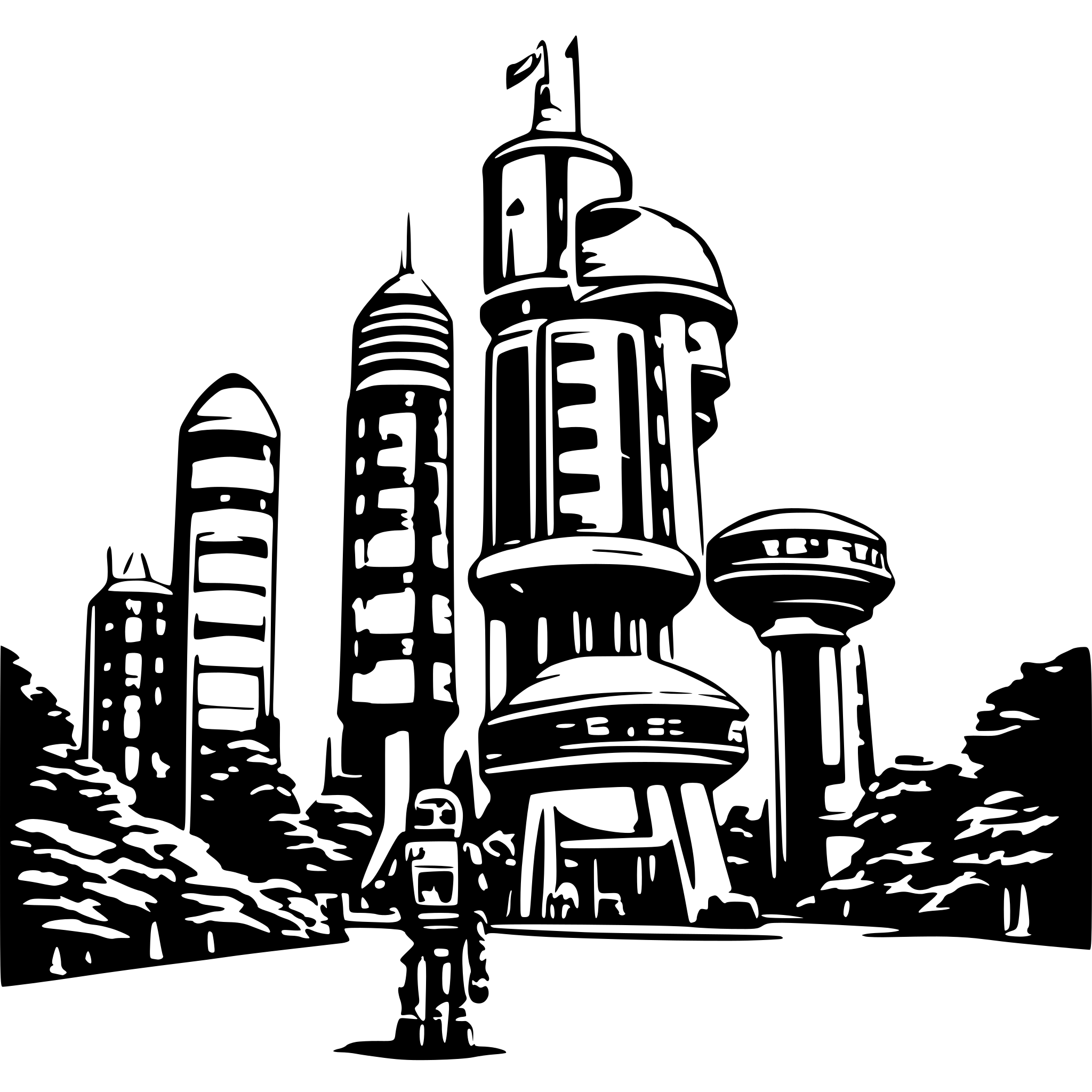 AI-generated SVG of a bremen city, roland rider, space robotics AI-generated SVG of a bremen city, roland rider, space robotics