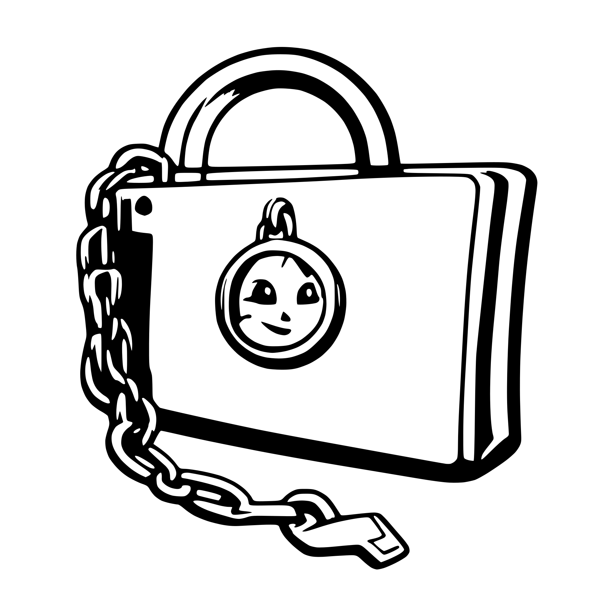 AI-generated SVG of a folder in chain with lock