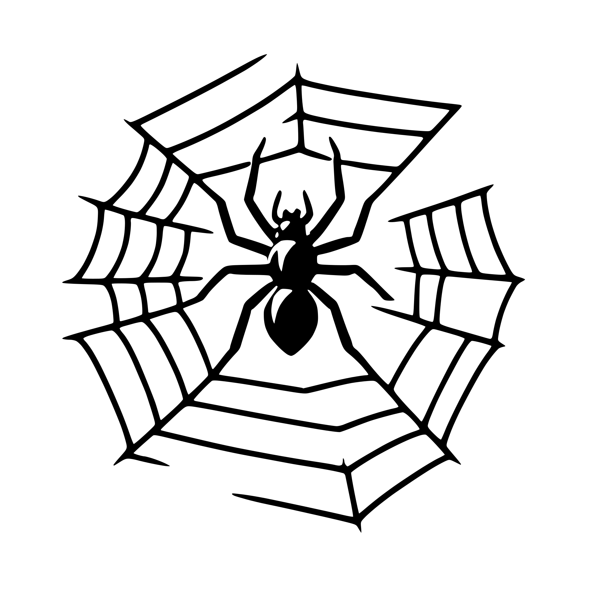 AI-generated SVG of 'a spider in a web'