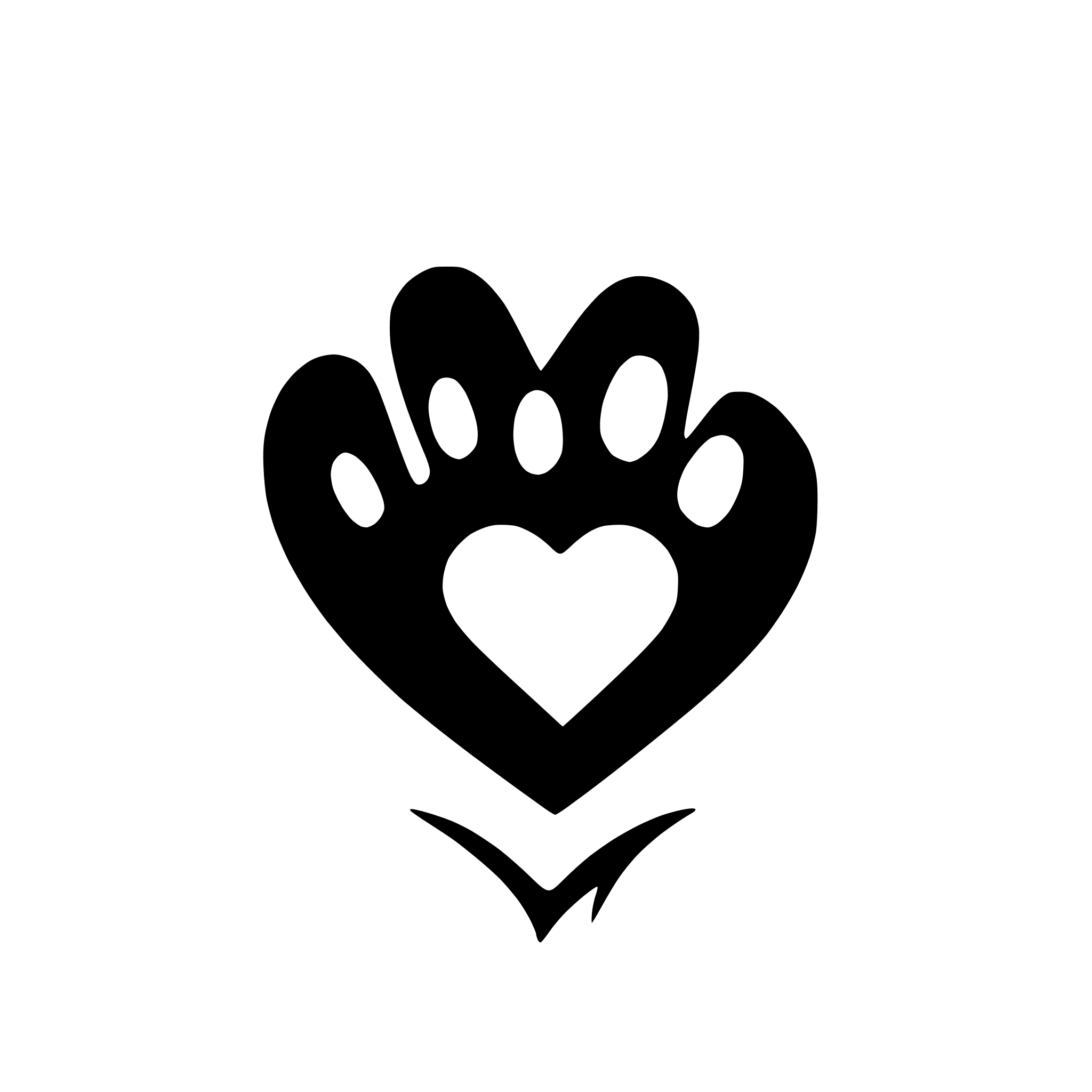 AI-generated SVG of 'paw in heart'