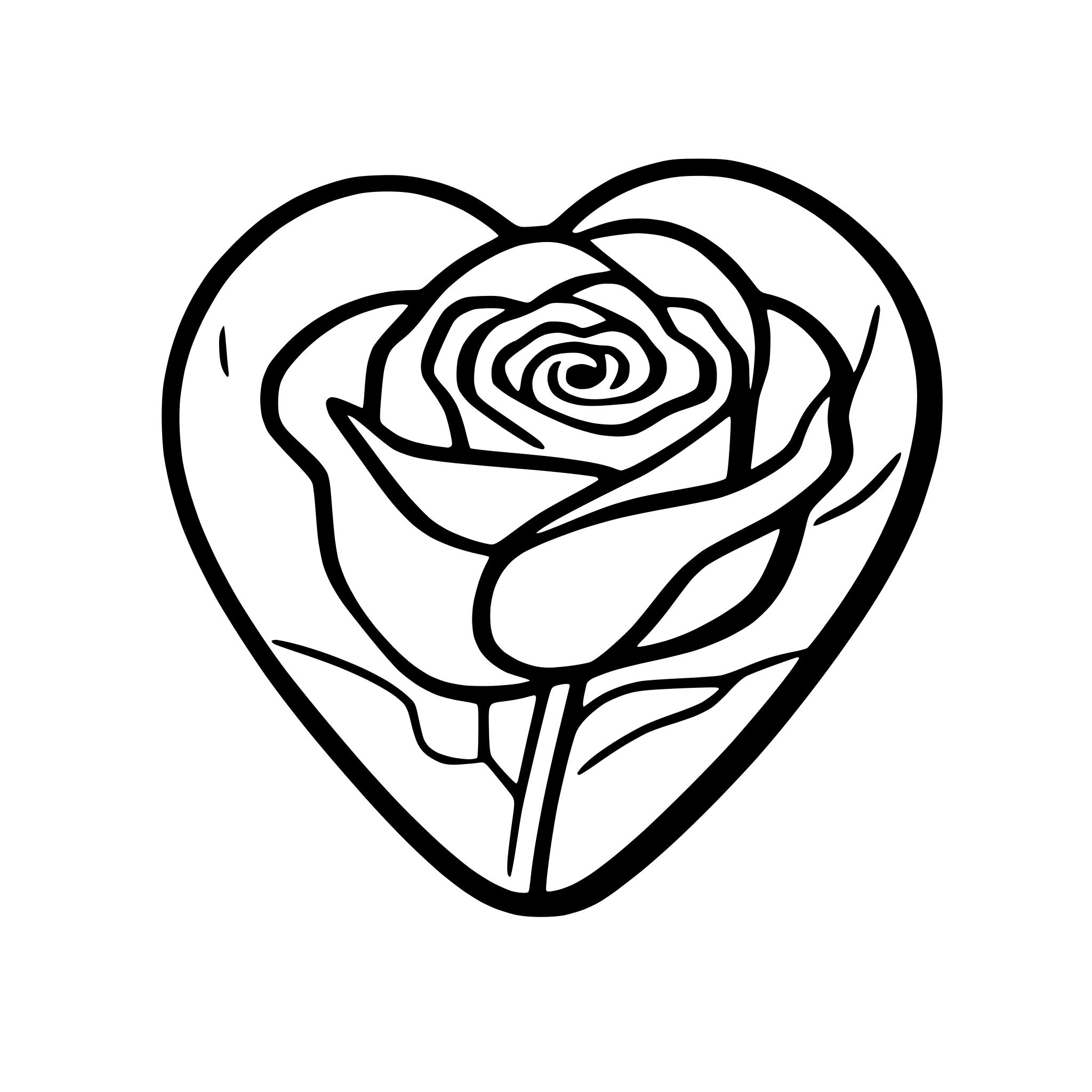 AI-generated SVG of 'rose in heart'