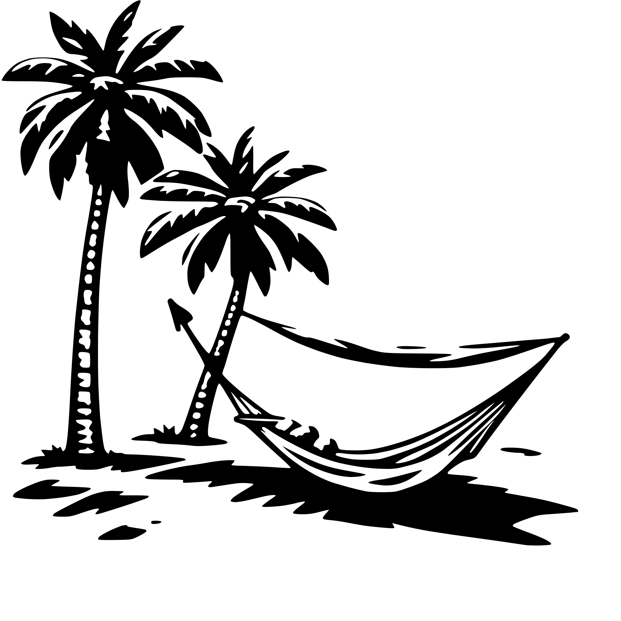 AI-generated SVG of a palm trees and hammock