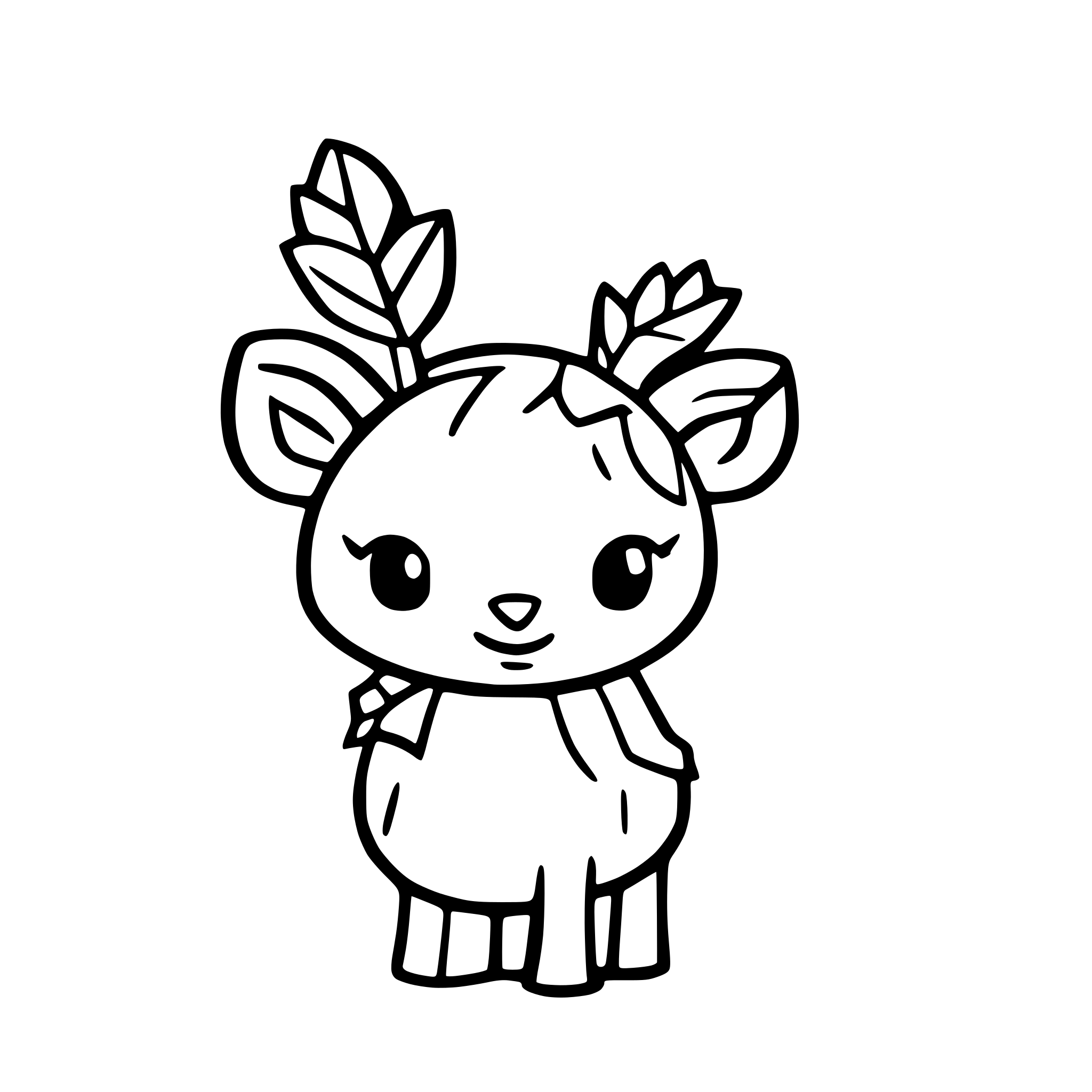 AI-generated SVG of a reindeer baby line art calligraphy cute for christmas card hand drawn