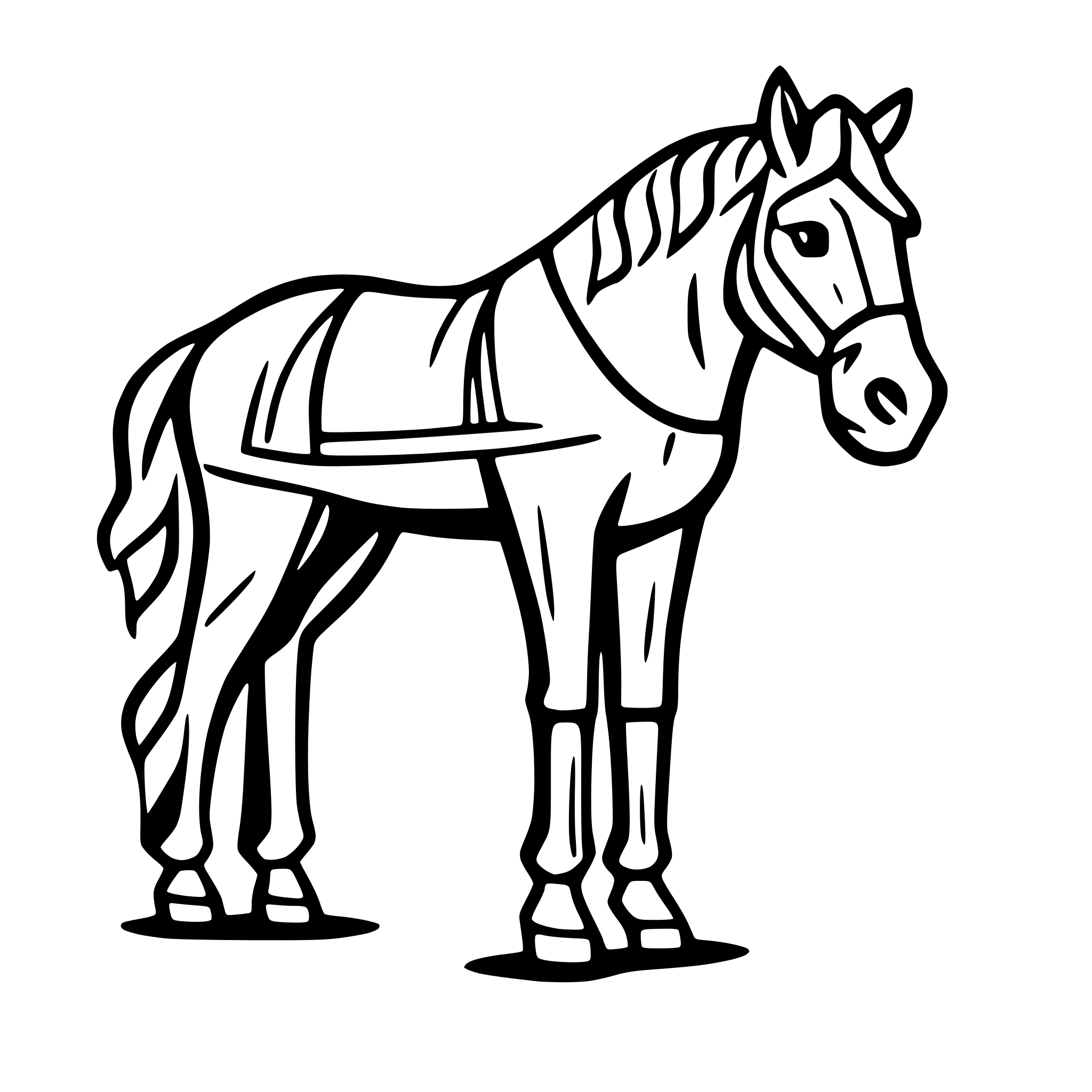 AI-generated SVG of a Create a clean, minimalistic, single-line SVG illustration of a traditional Indian wedding horse used in a baraat procession. The horse should be adorned with subtle decorative elements—like a flowing headpiece or a small saddle cloth—conveying elegance and cultural authenticity. Keep the style simple, balanced, and appropriate for a wedding-themed directory website logo