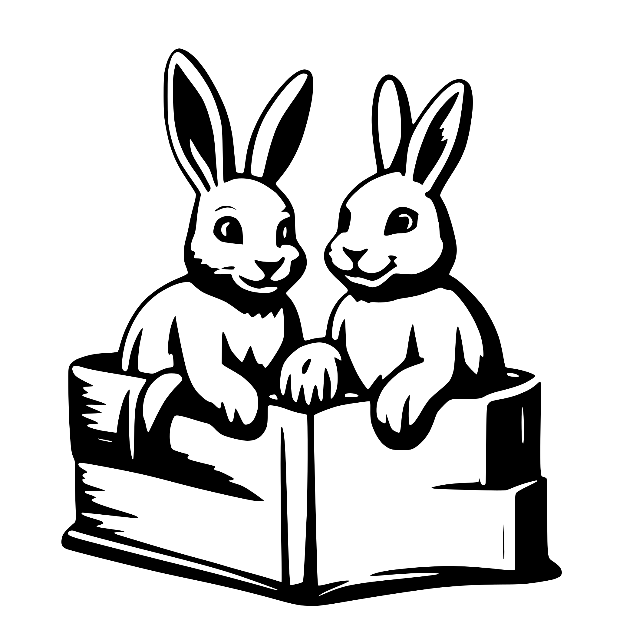 AI-generated SVG of a book bunnies
