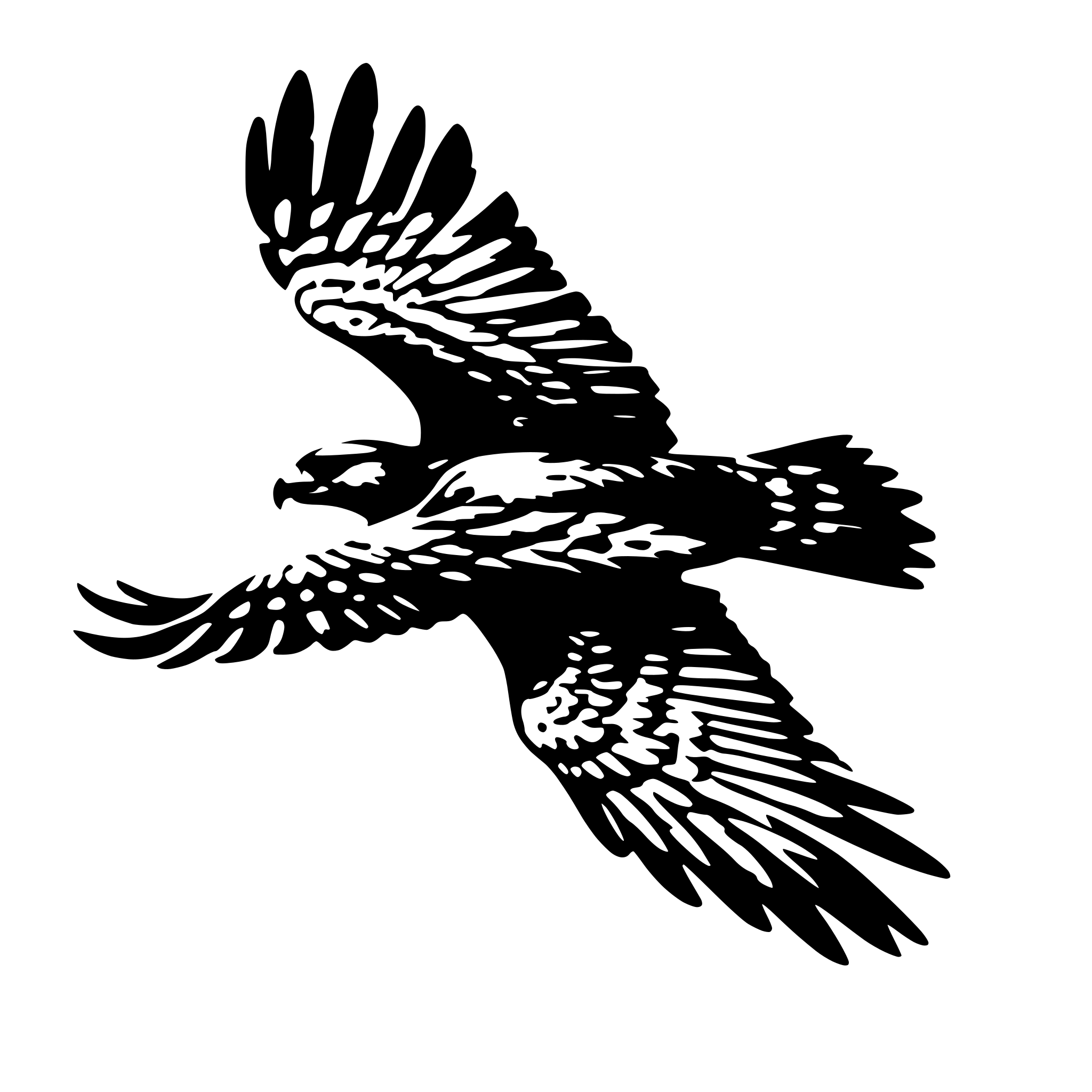 AI-generated SVG of a Flying hawk realistic