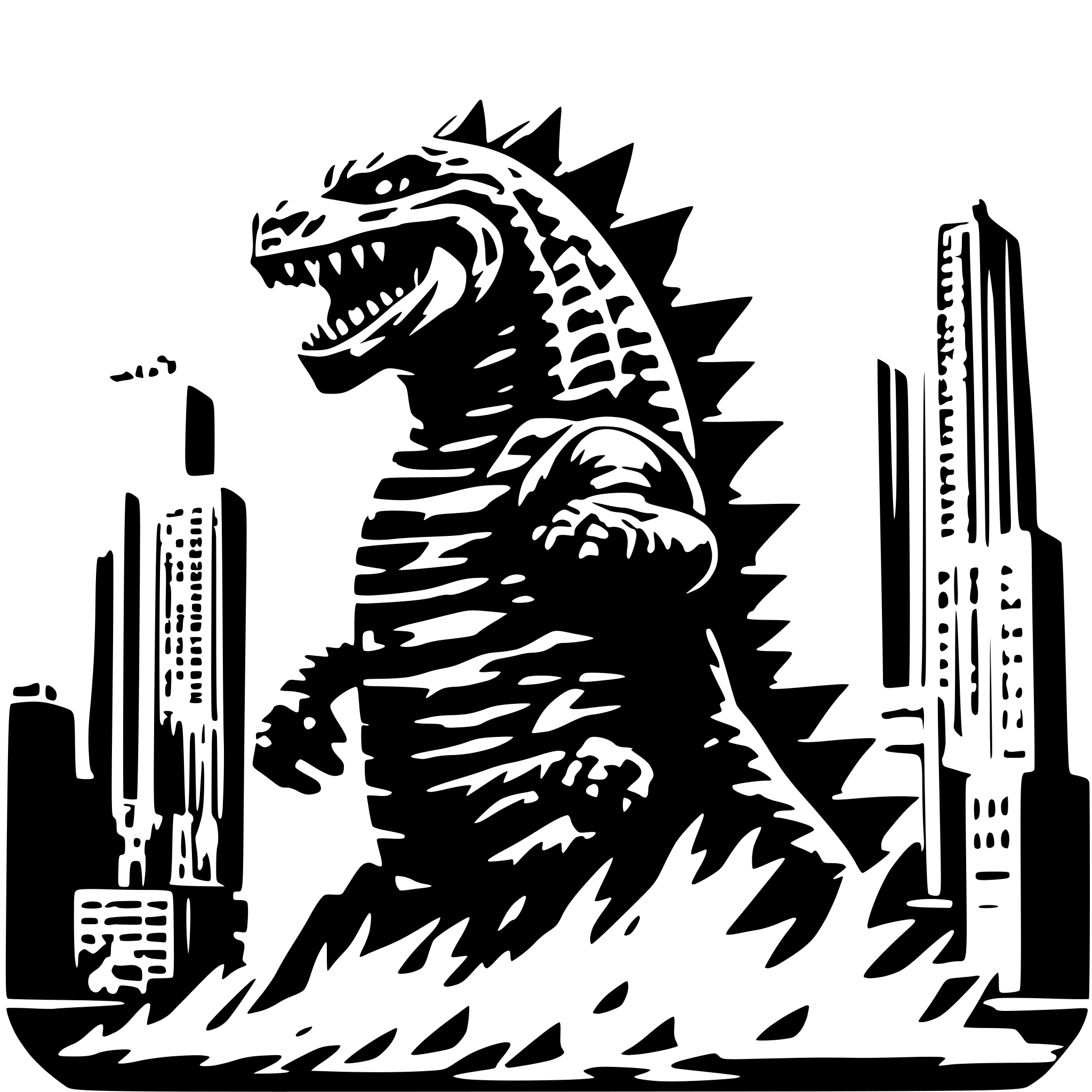 AI-generated SVG of 'godzilla destroying a city'