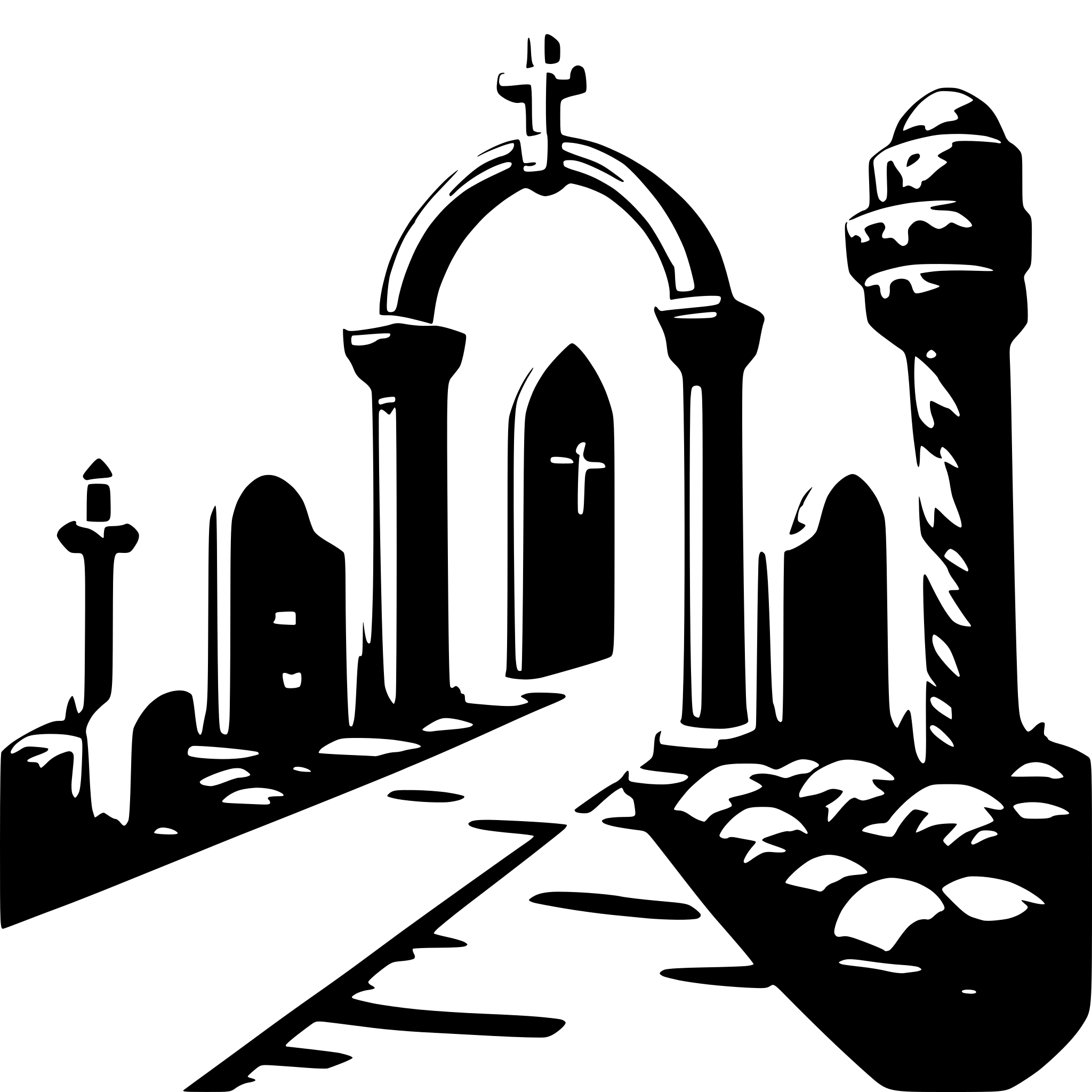 AI-generated SVG of a a romantic cemetery entrance