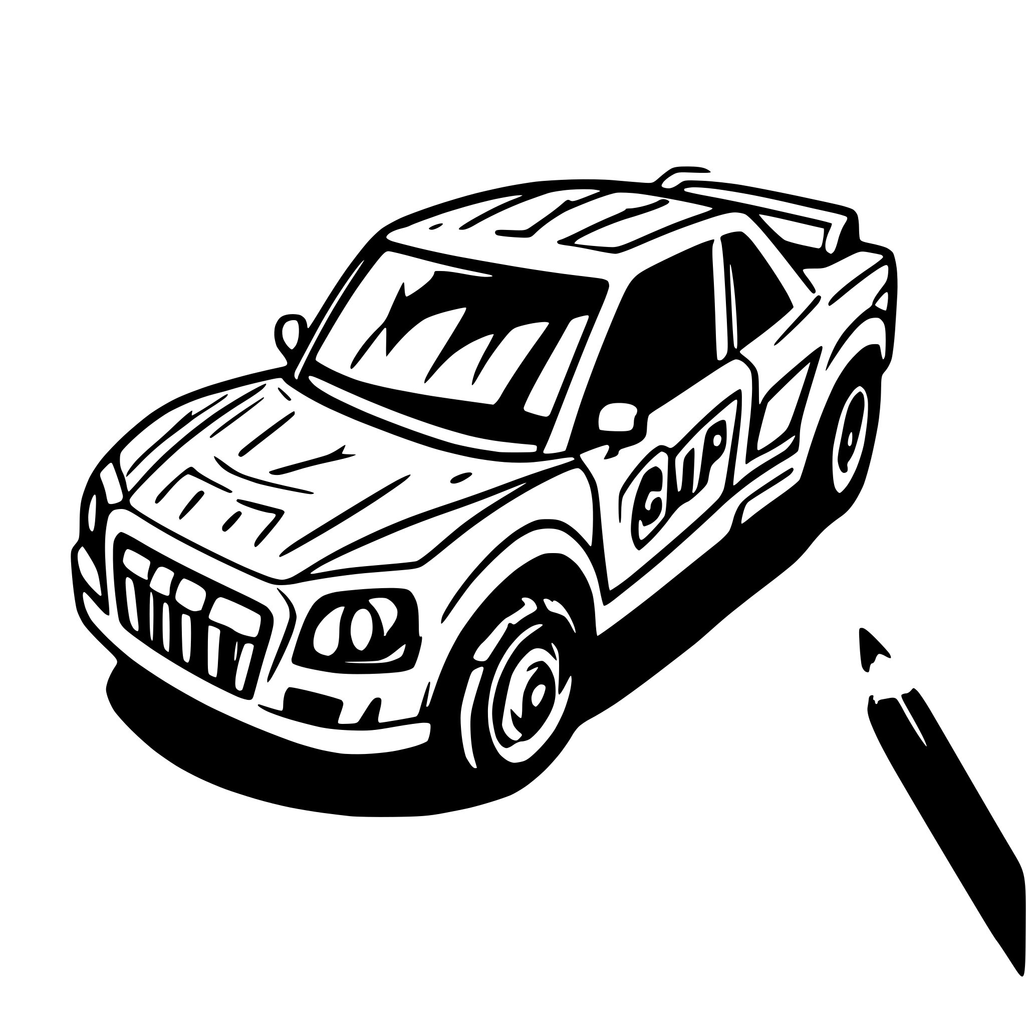 AI-generated SVG of a rally car