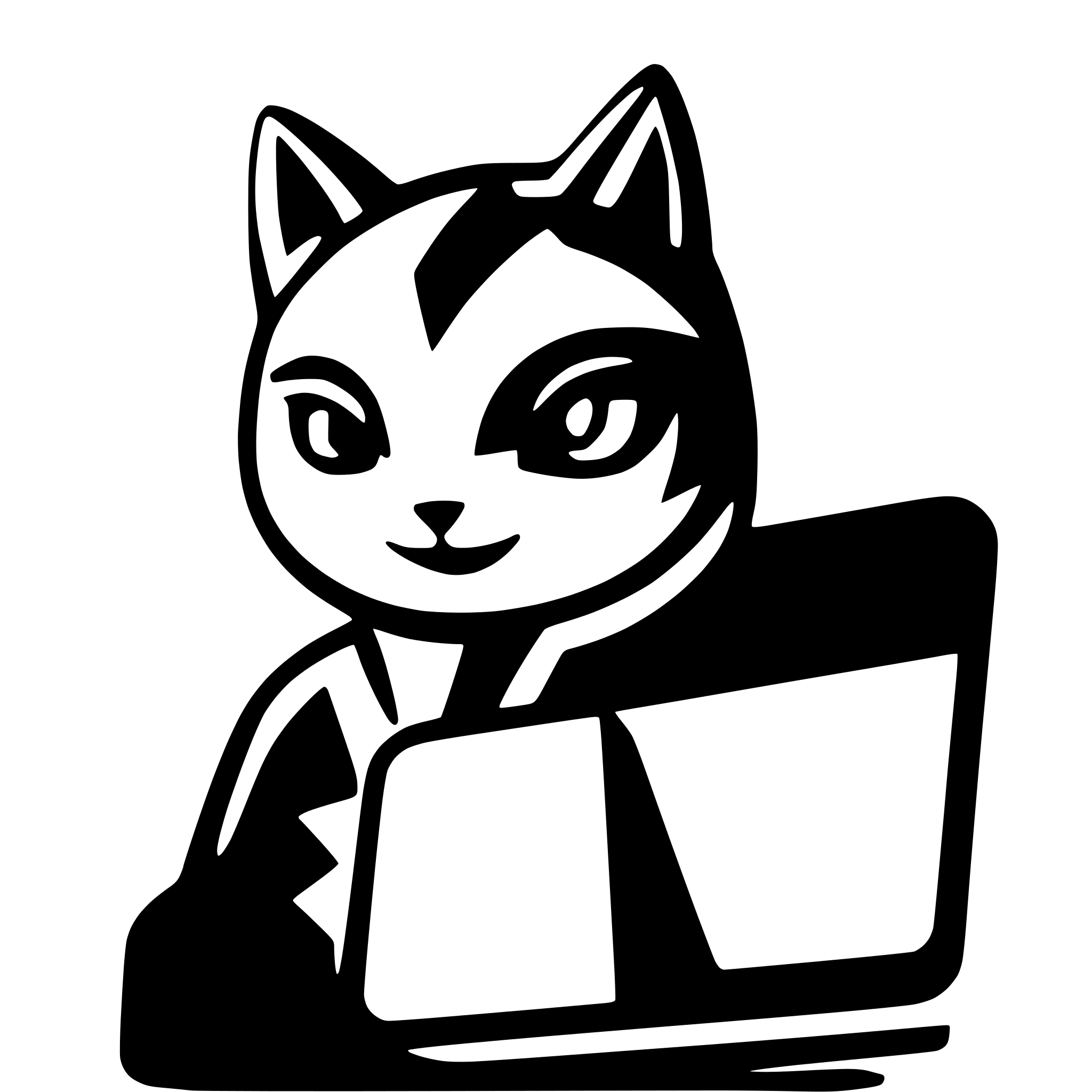 AI-generated SVG of a cat as programmer