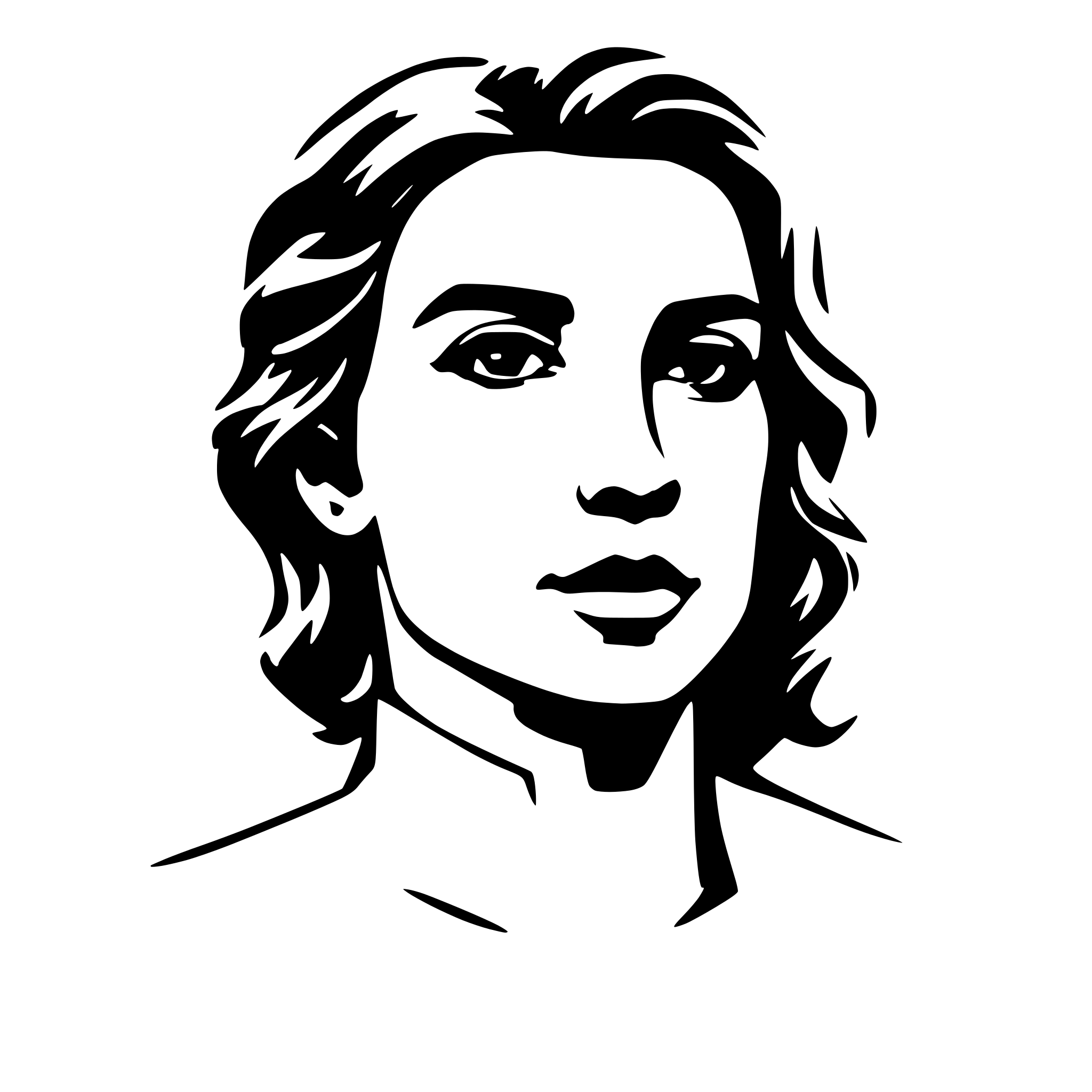 AI-generated SVG of a Single line stroke of a portait