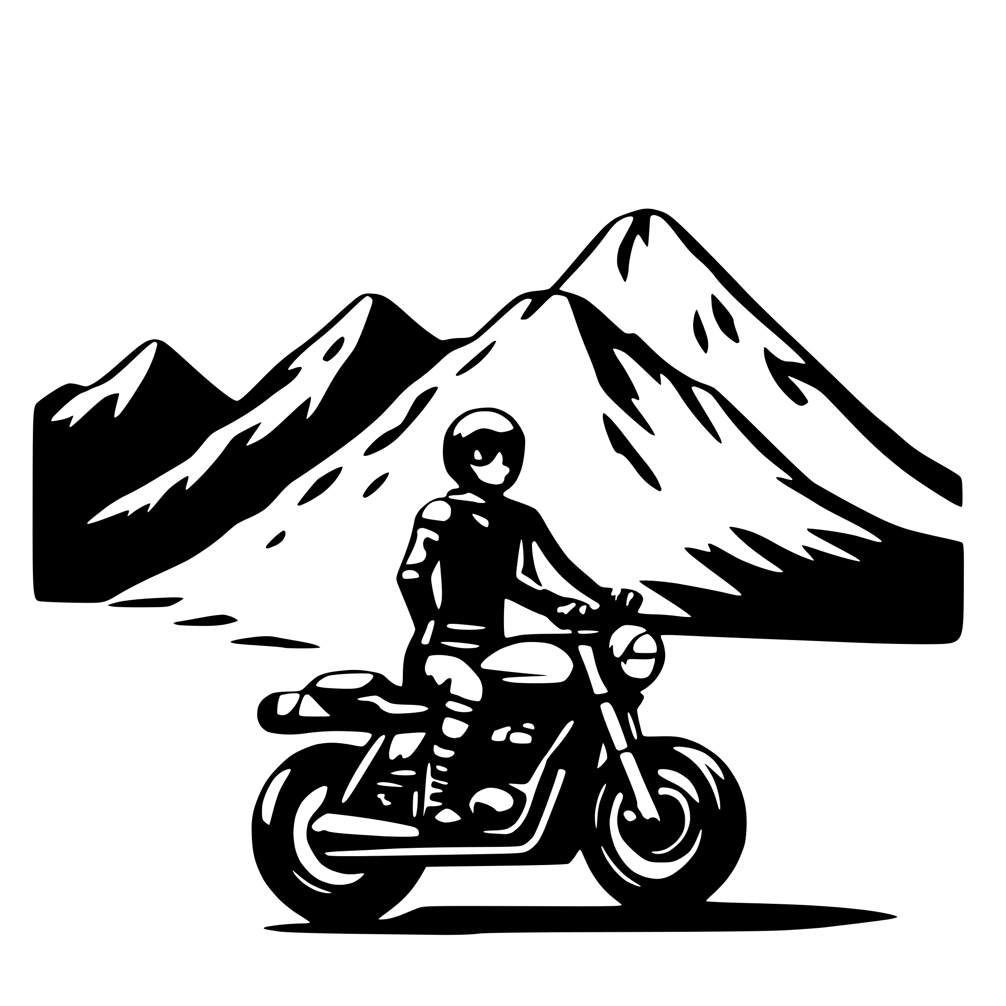 AI-generated SVG of 'stick figure mountain and motorcycle'