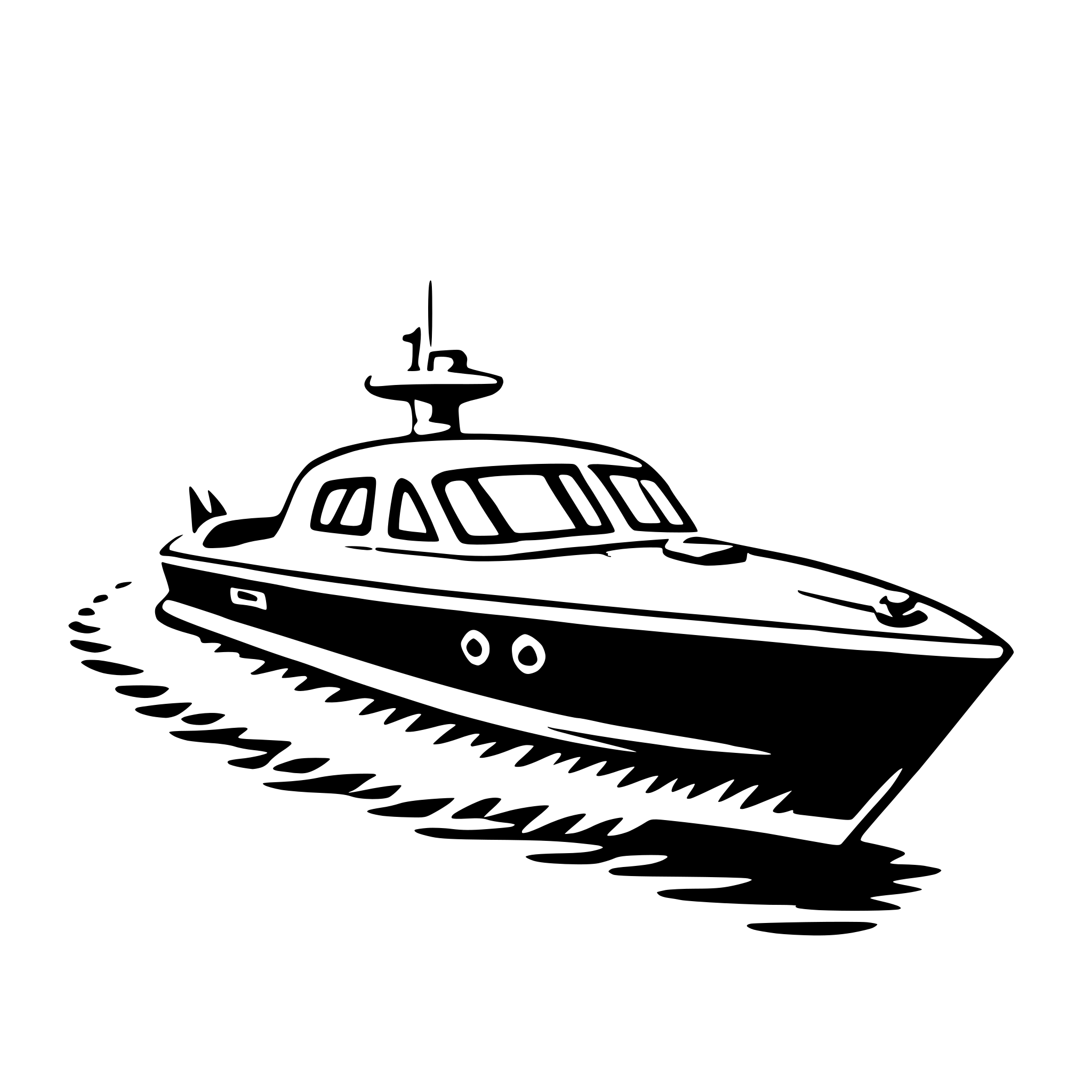 AI-generated SVG of 'speedboat'