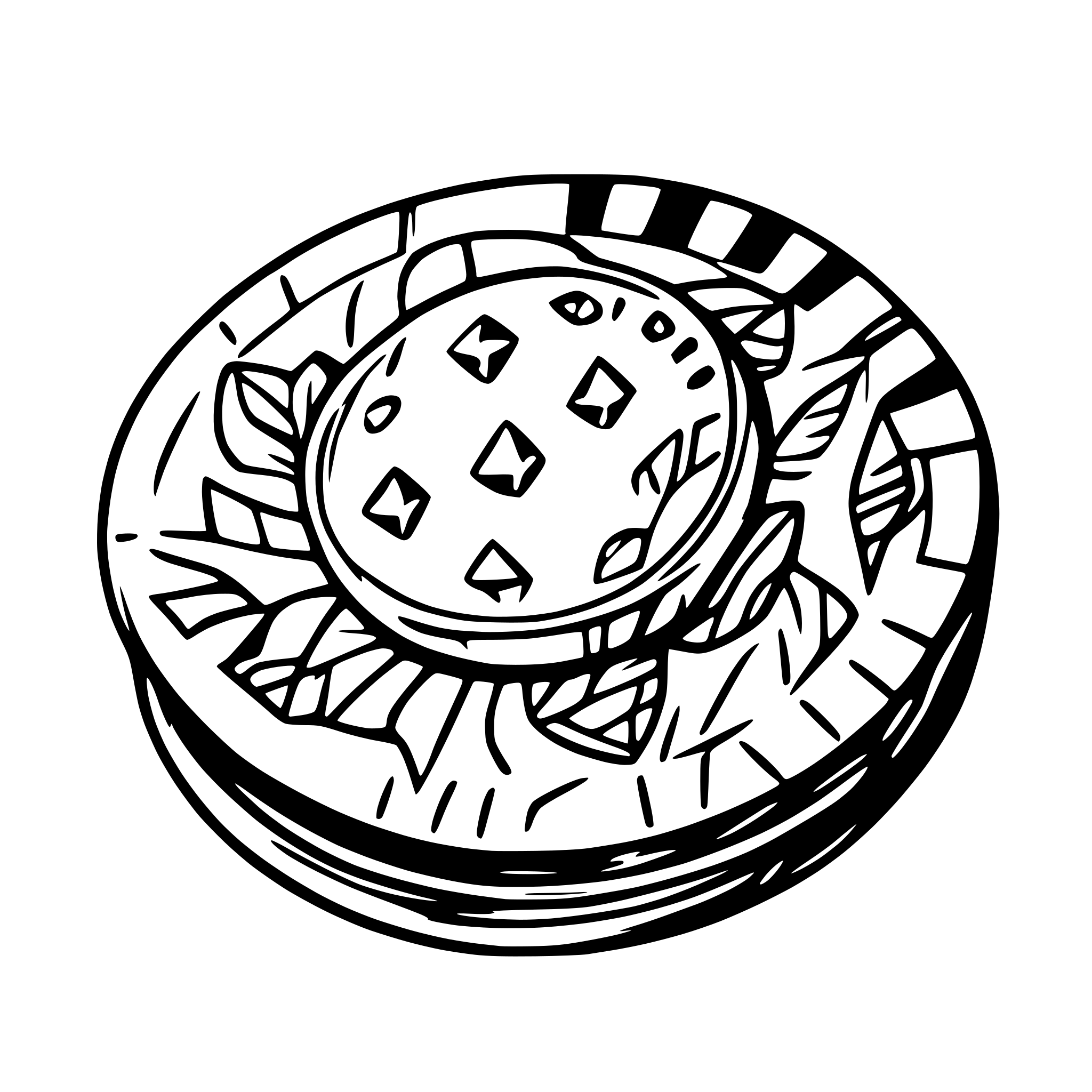 AI-generated SVG of a one poker chip