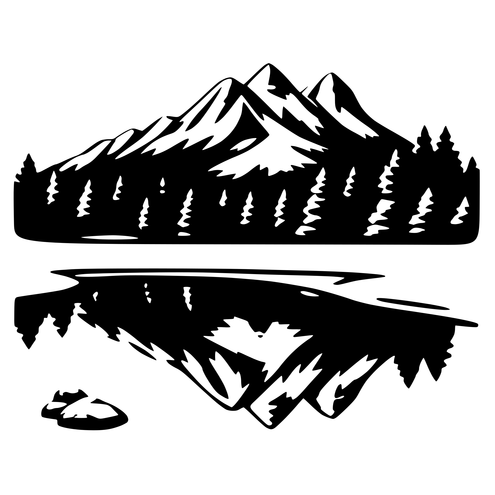 AI-generated SVG of a mountain reflection