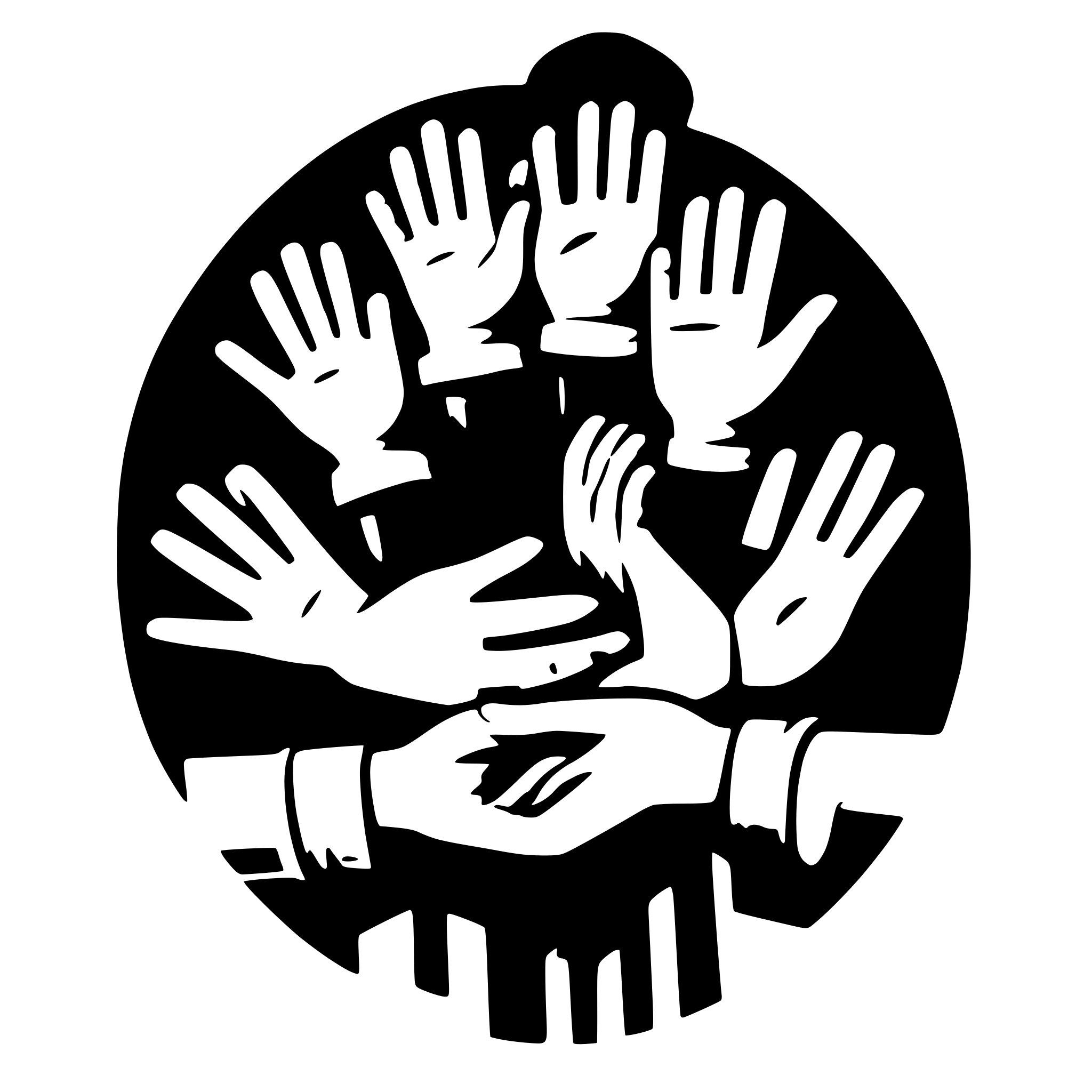 AI-generated SVG of a 12 Children holdng hands
