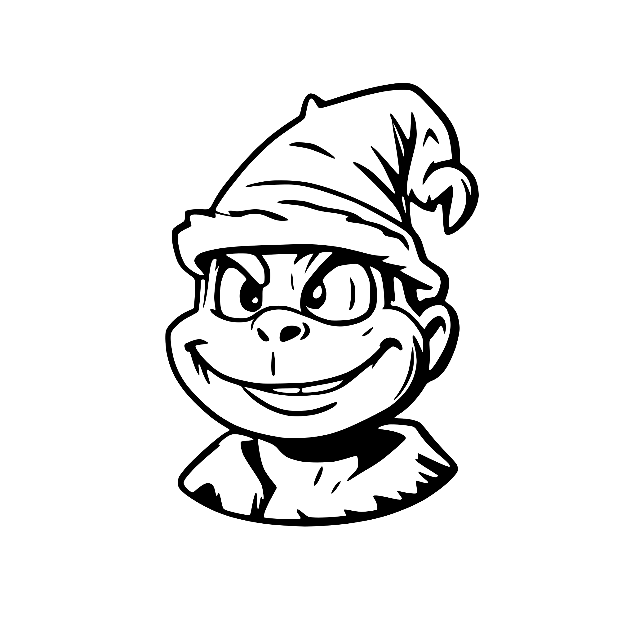 AI-generated SVG of a cartoon movie character the grinch wearing a sombrero