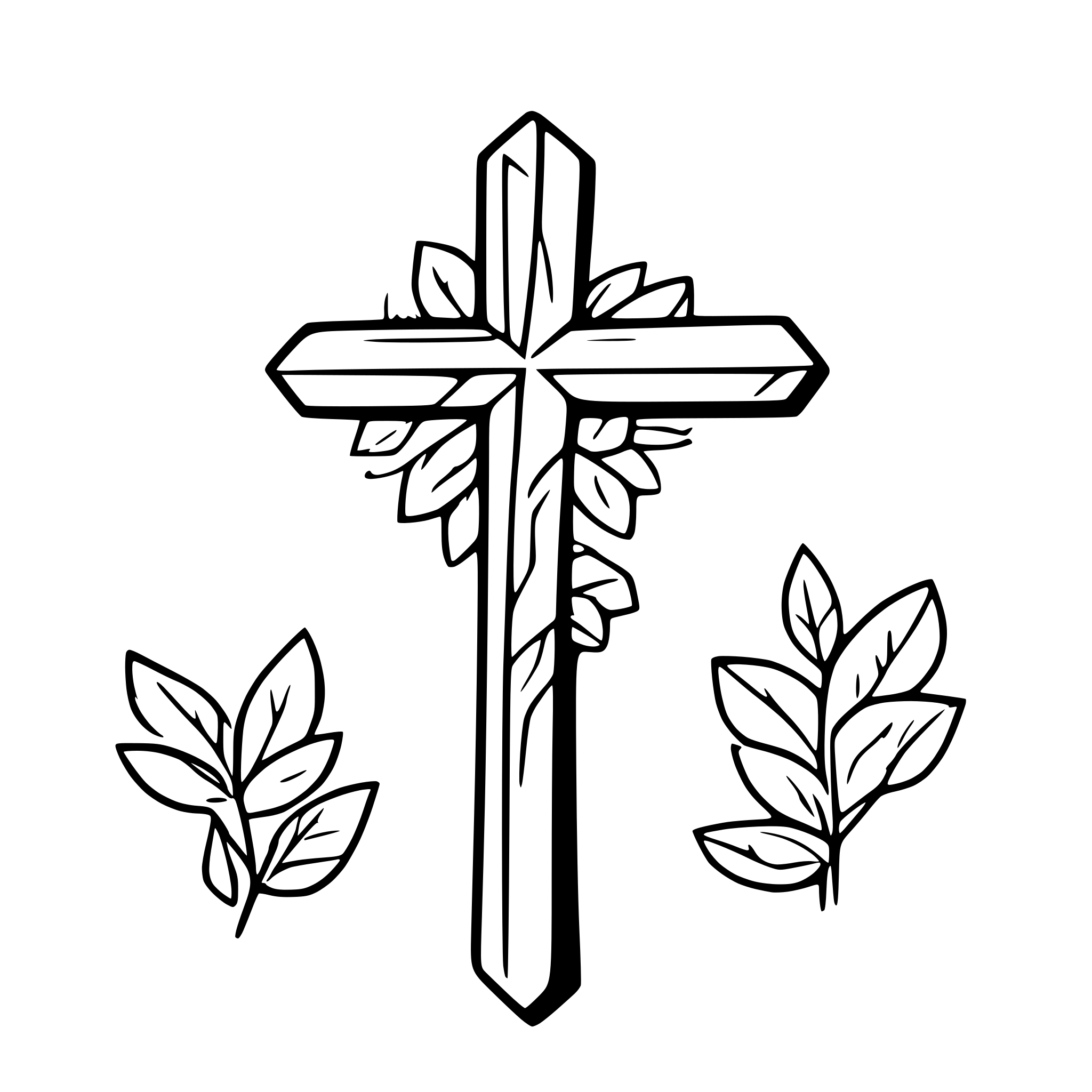 AI-generated SVG of a generate a cross with the word faith inside and a floral design around size it 1.5 inches wide by 5 inches tall