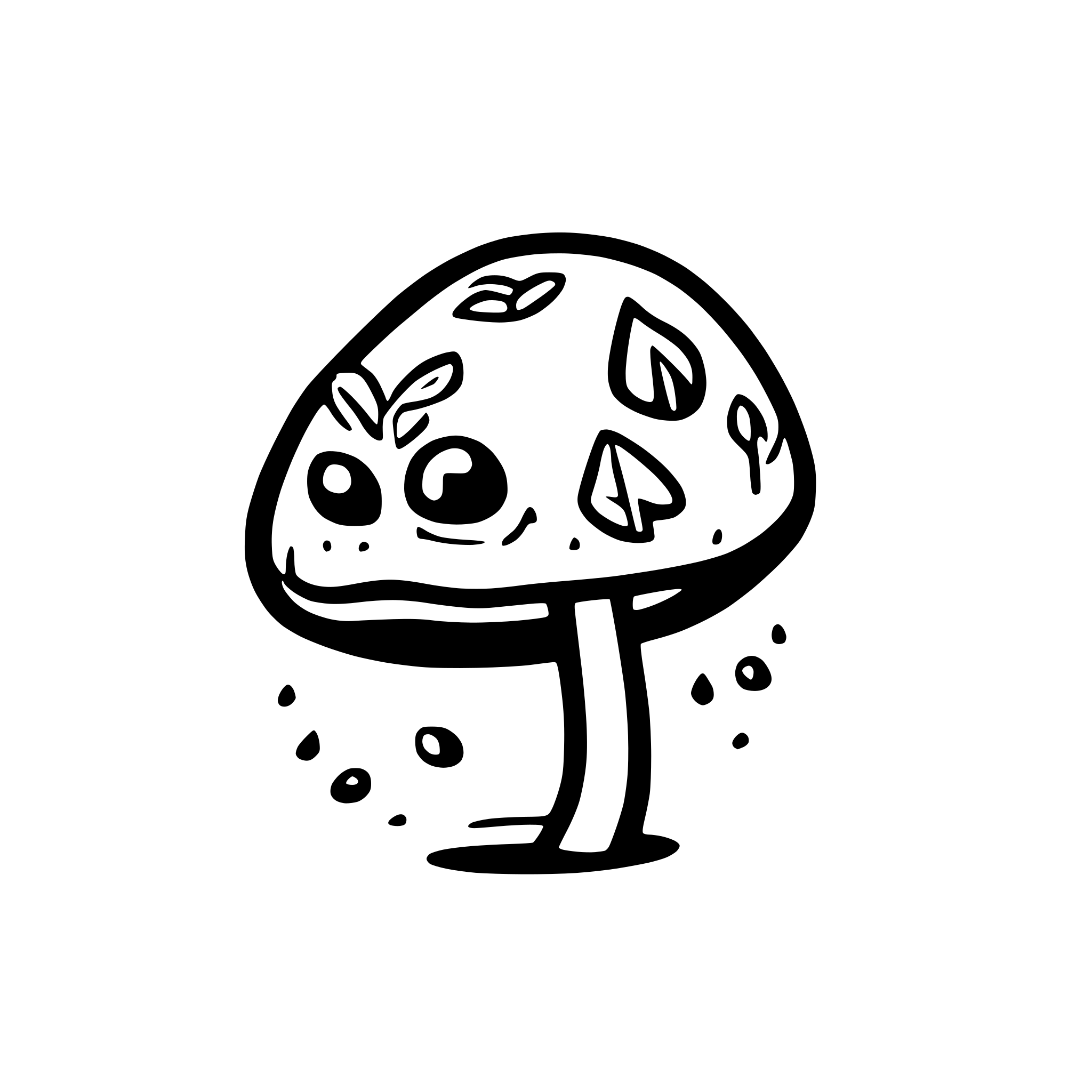 AI-generated SVG of 'draw something trippy with mushrooms and cannabis like on a T-Shirt'