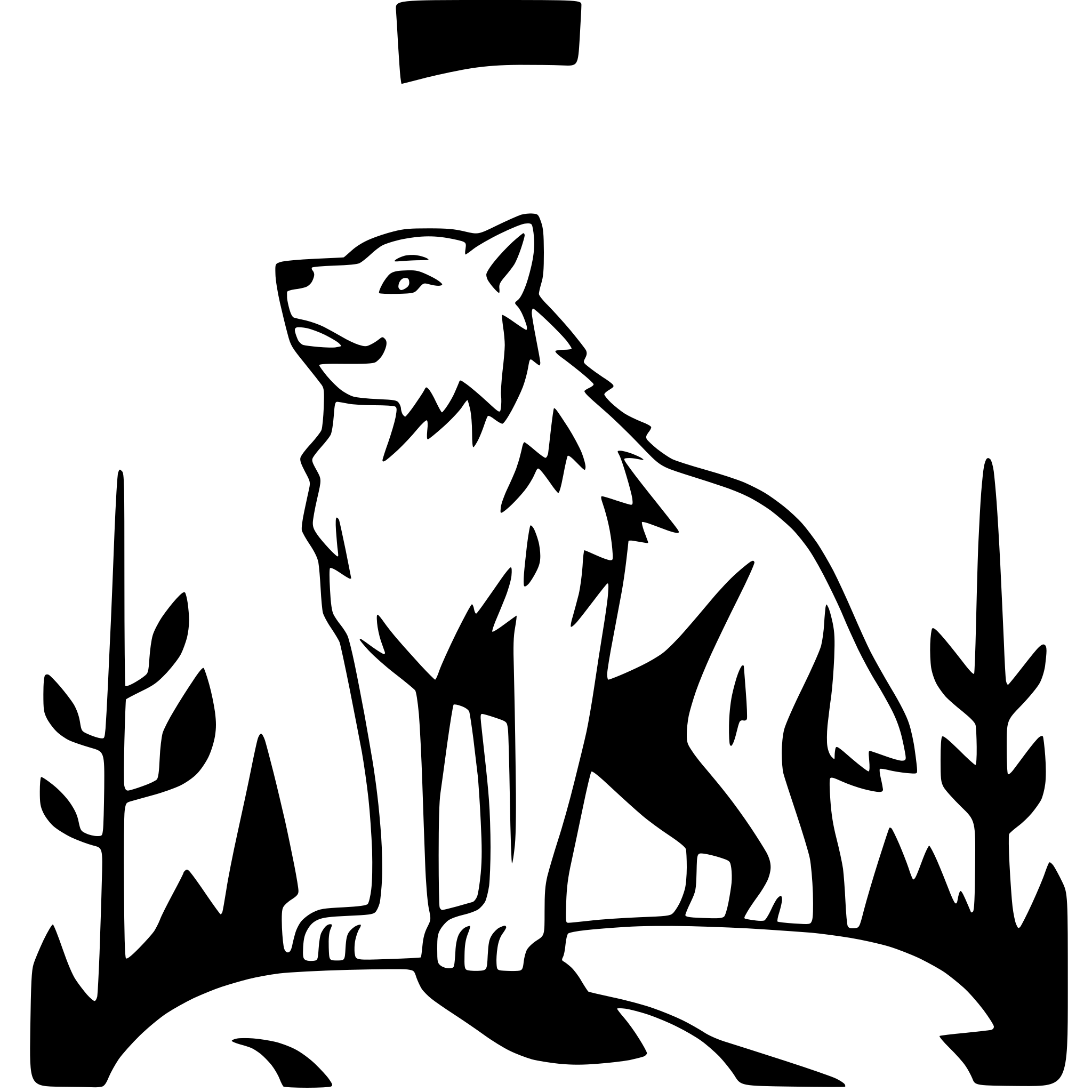 AI-generated SVG of a wolf howling at moon
