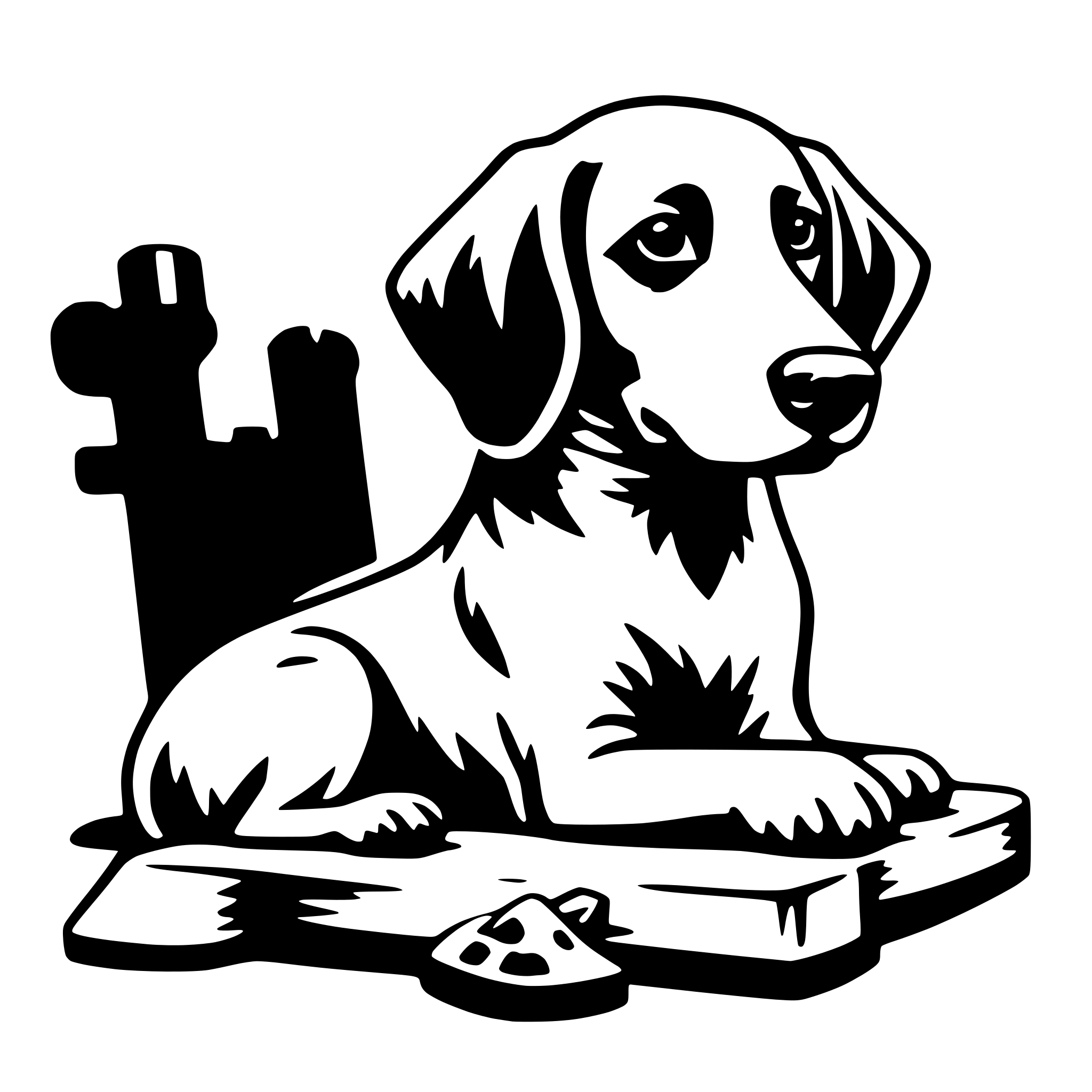 AI-generated SVG of a dog with bone