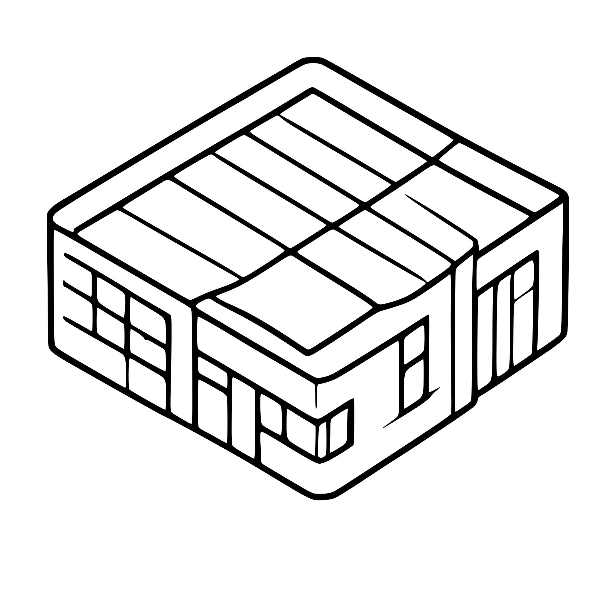 AI-generated SVG of a isometric warehouse outline