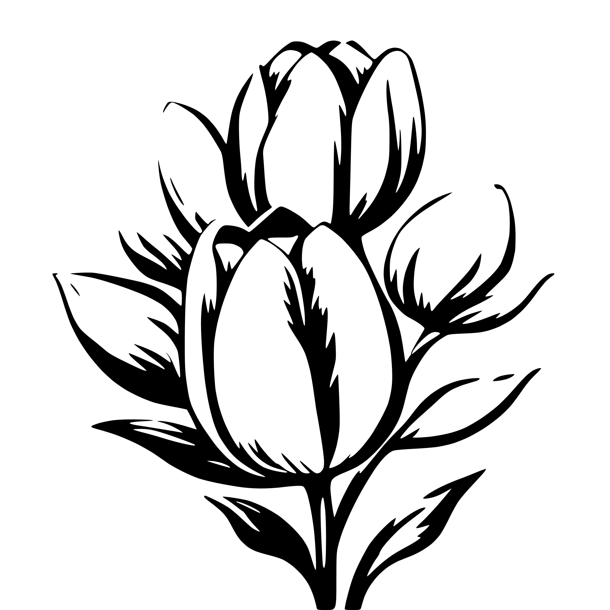 AI-generated SVG of a Red and white tulipe flower